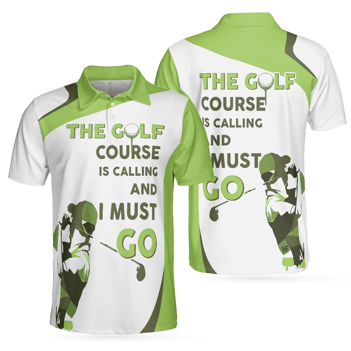 Men Golf Polo Shirt - The Golf Course Is Calling And I Must Go Men Polo Shirt, White And Green Golf Shirt For Men - Perfect Gift For Men, Golf Lover