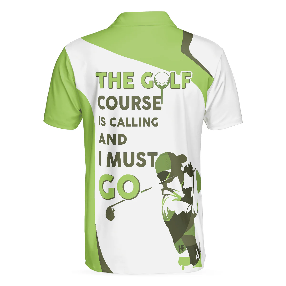 Men Golf Polo Shirt - The Golf Course Is Calling And I Must Go Men Polo Shirt, White And Green Golf Shirt For Men - Perfect Gift For Men, Golf Lover - Image 2