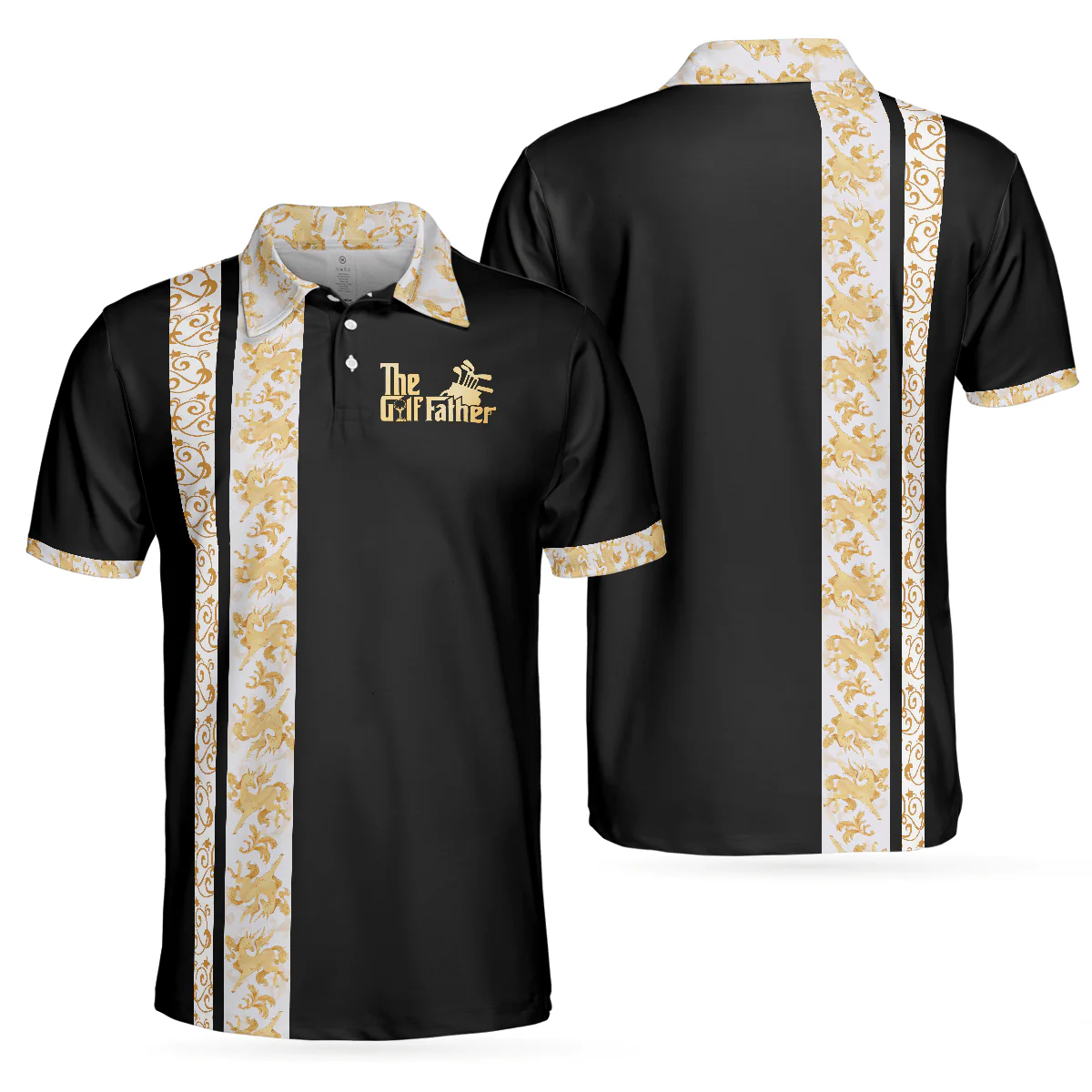 Men Golf Polo Shirt - The Golf Father Polo Shirt, Black Timeless Golfing Shirt For Male Players, Best Golf Gift - Perfect Gift For Men
