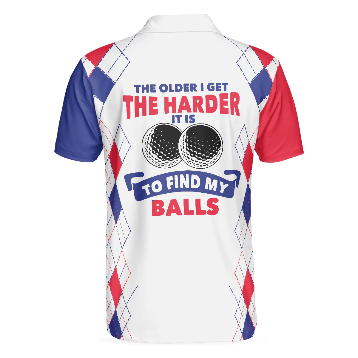 Men Golf Polo Shirt,The Older I Get The Harder It Is To Find My Balls Golf Polo Shirt, Skeleton Golf Shirt Design - Perfect Gift For Men - Image 2