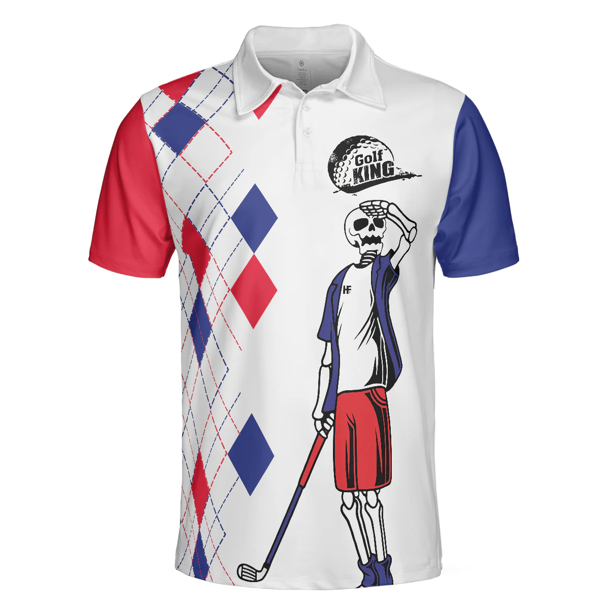 Men Golf Polo Shirt,The Older I Get The Harder It Is To Find My Balls Golf Polo Shirt, Skeleton Golf Shirt Design - Perfect Gift For Men - Image 3