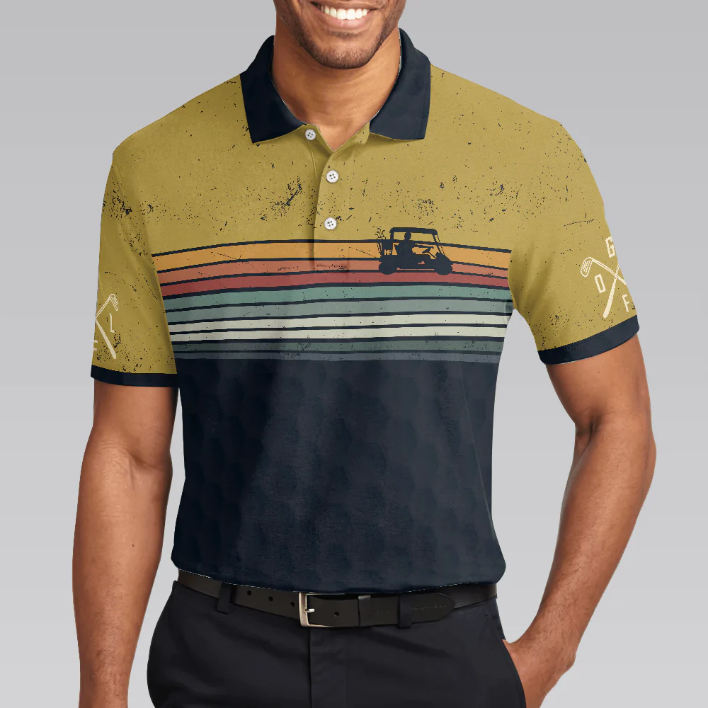 Men Golf Polo Shirt - This Is How A Cool Grandpa Rolls Golf Polo Shirt, Striped Shirt For Men, Cool Golf Gift For Men, Golfers - Image 4