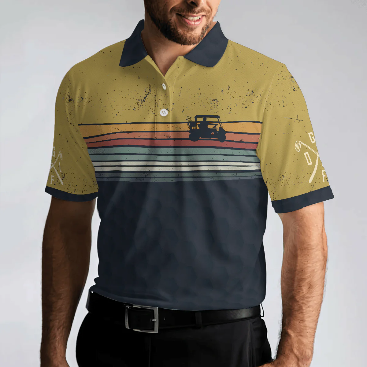 Men Golf Polo Shirt - This Is How A Cool Grandpa Rolls Golf Polo Shirt, Striped Shirt For Men, Cool Golf Gift For Men, Golfers - Image 5