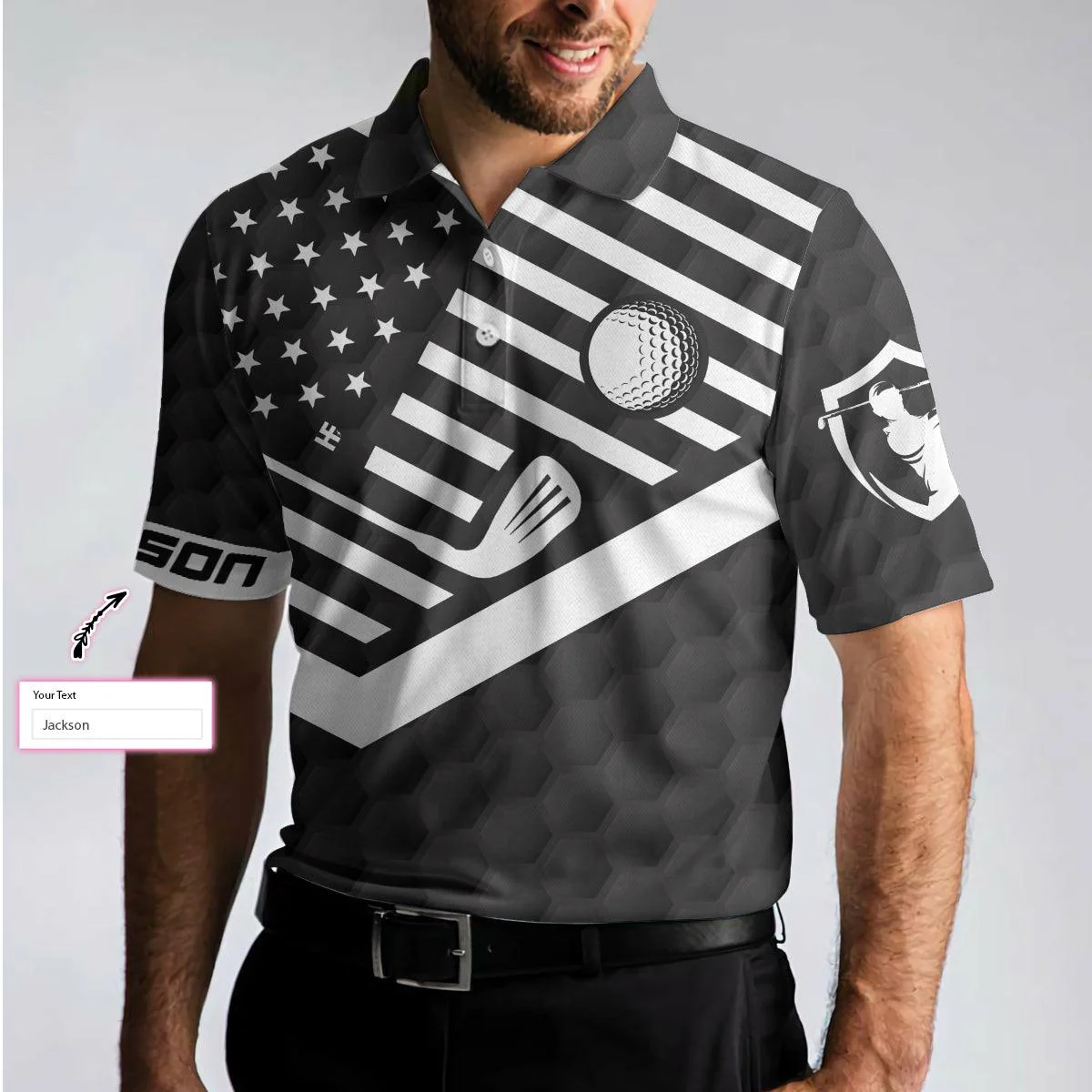 Men Golf Polo Shirt - This Is How We Roll Custom Polo Shirt, Personalized Black American Flag Polo Shirt, Camping Shirt For Men - Perfect Gift For Men - Image 5