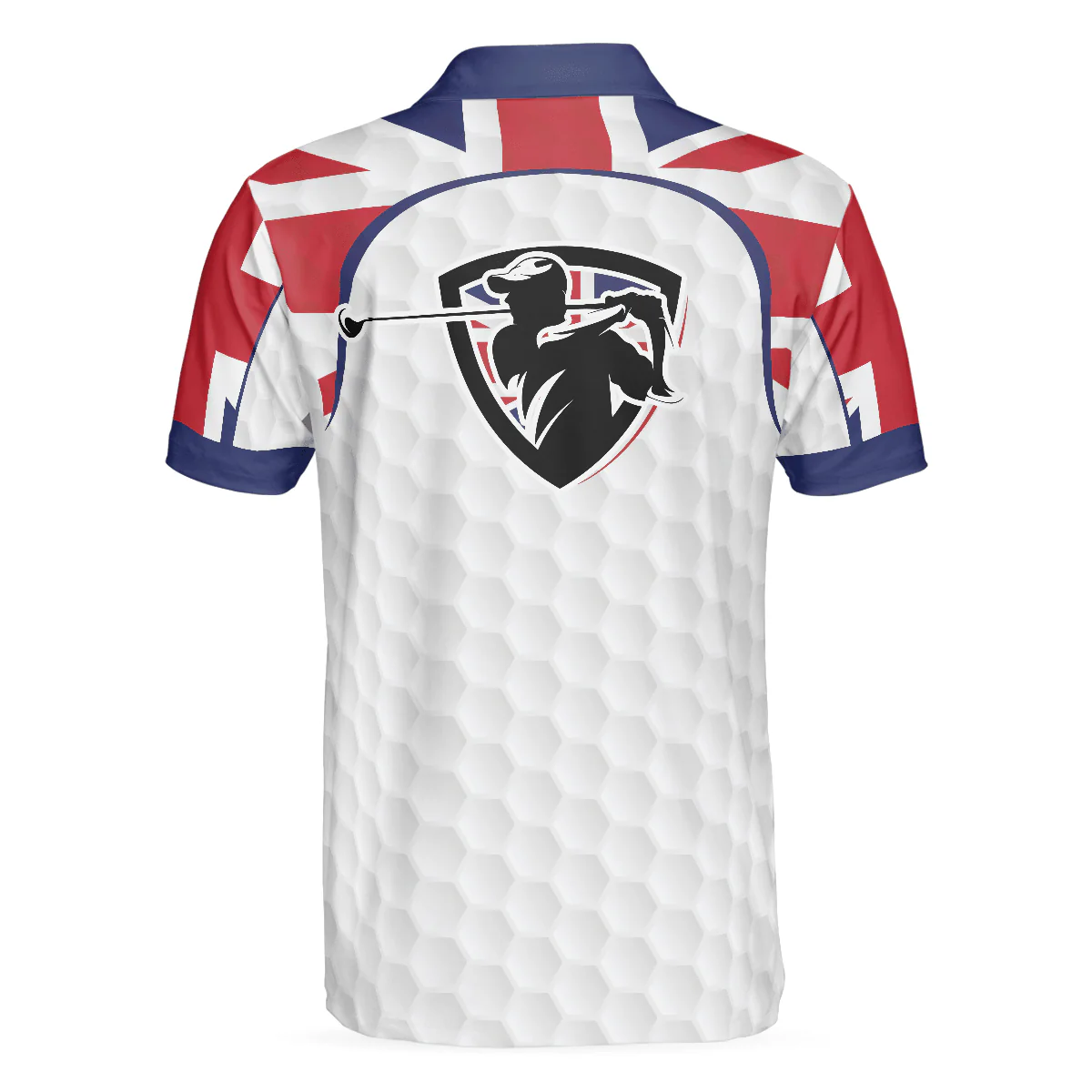 Men Golf Polo Shirt - United Kingdom Flag Golf Texture Black Golfer Polo Shirt, Great Britain Jack Polo Shirt, UK Golf Shirt - Perfect Gift For Men - Image 2