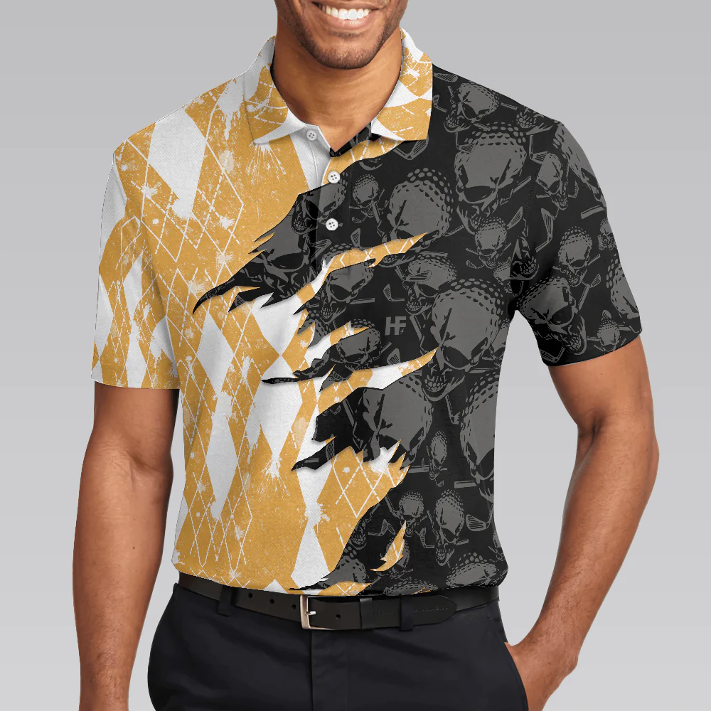 Men Golf Polo Shirt - Who Needs Therapy When You Have Beer & Golf Polo Shirt, Argyle Pattern Shirt Design For Drinking Golfers - Perfect Gift For Men - Image 4