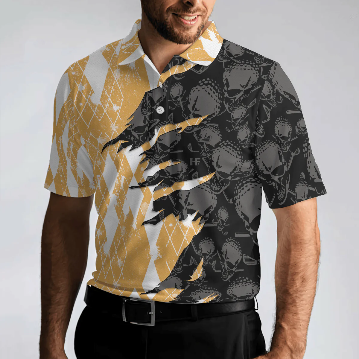 Men Golf Polo Shirt - Who Needs Therapy When You Have Beer & Golf Polo Shirt, Argyle Pattern Shirt Design For Drinking Golfers - Perfect Gift For Men - Image 5