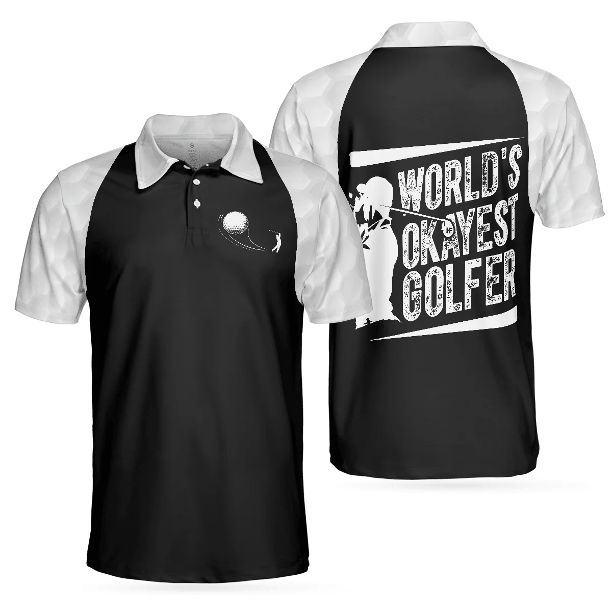 Men Golf Polo Shirt - World's Okayest Golfer Polo Shirt, Basic Golf Shirt Design For Men, Funny Golf Shirt With Sayings - Perfect Gift For Men, Golfers