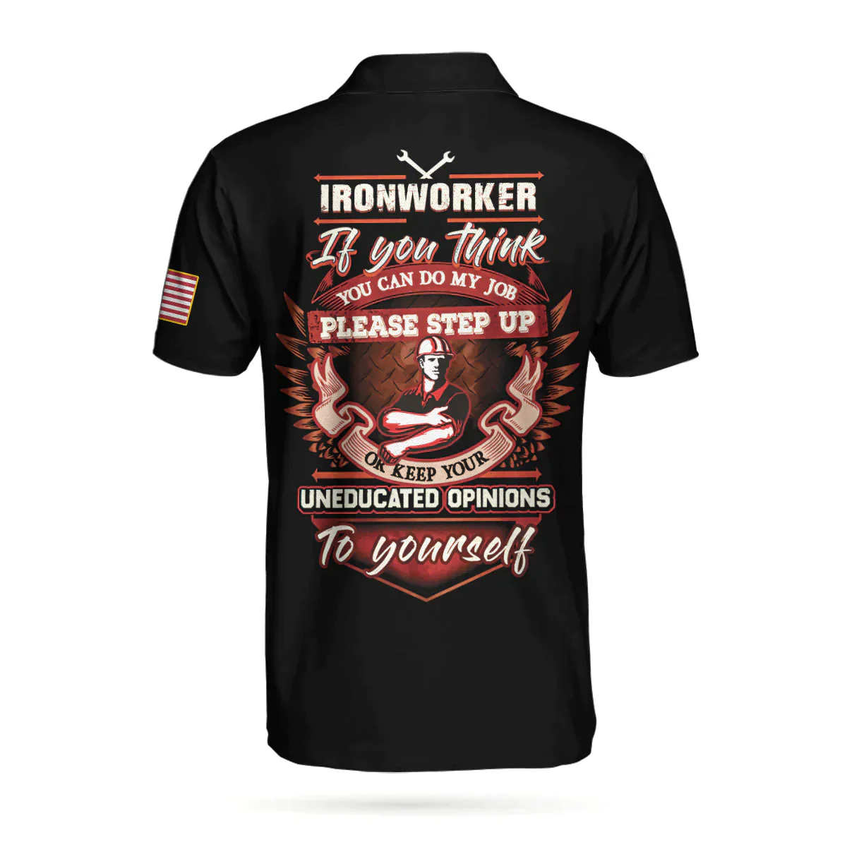 Men Ironworker Polo Shirt - Ironworker Proud Skull Polo Shirt, If You Think You Can Do My Job Skull Polo Shirt, Ironworker Shirt For Men - Image 3