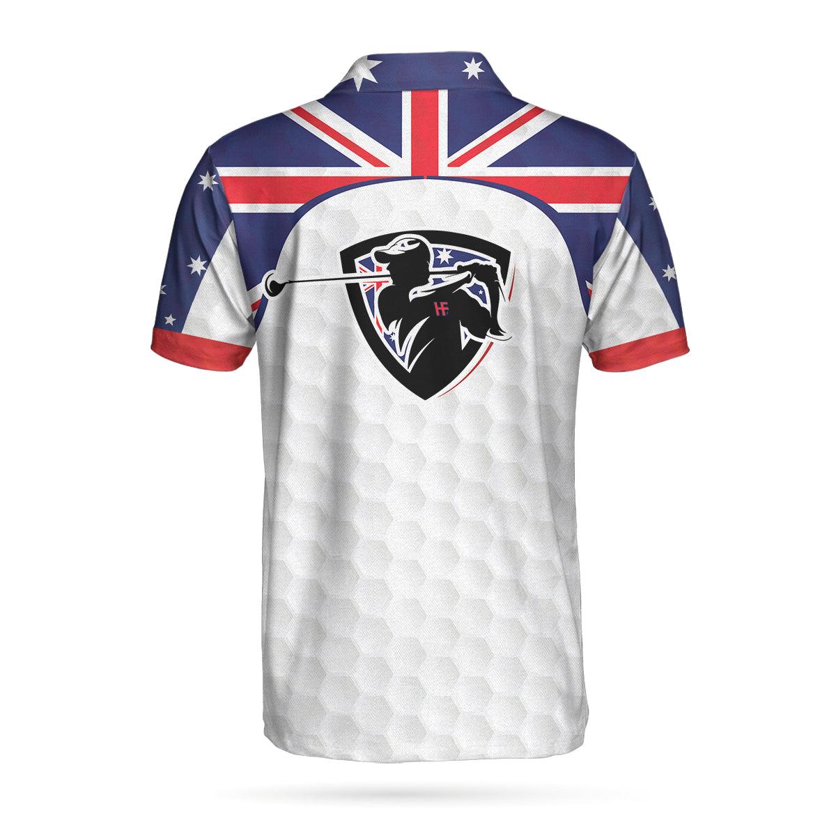 Men Polo Shirt - Australian Flag Golf Texture Men Polo Shirt - Ripped Polo Shirt, Best Golf Shirt Men Polo Shirt - Perfect Gift For Men, Golfers - Image 2