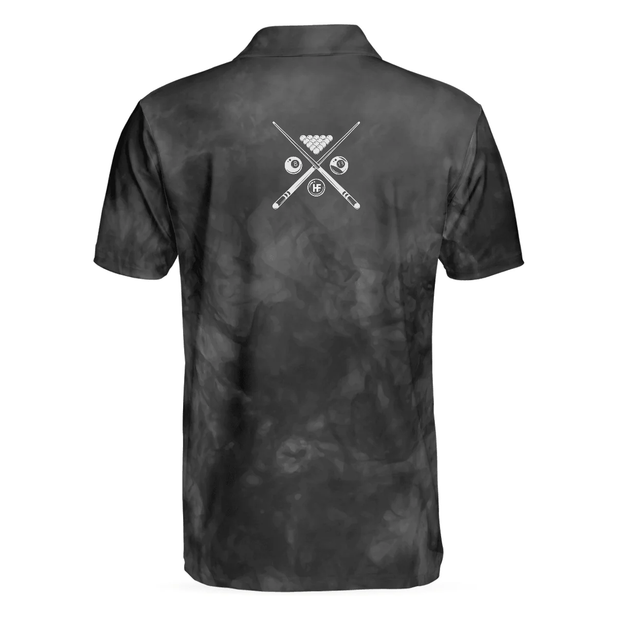 Men Polo Shirt - Billiards On Smoke Background Polo Shirt, Smoke Billiards Player Polo Shirt - Best Billiards Shirt For Men - Image 2