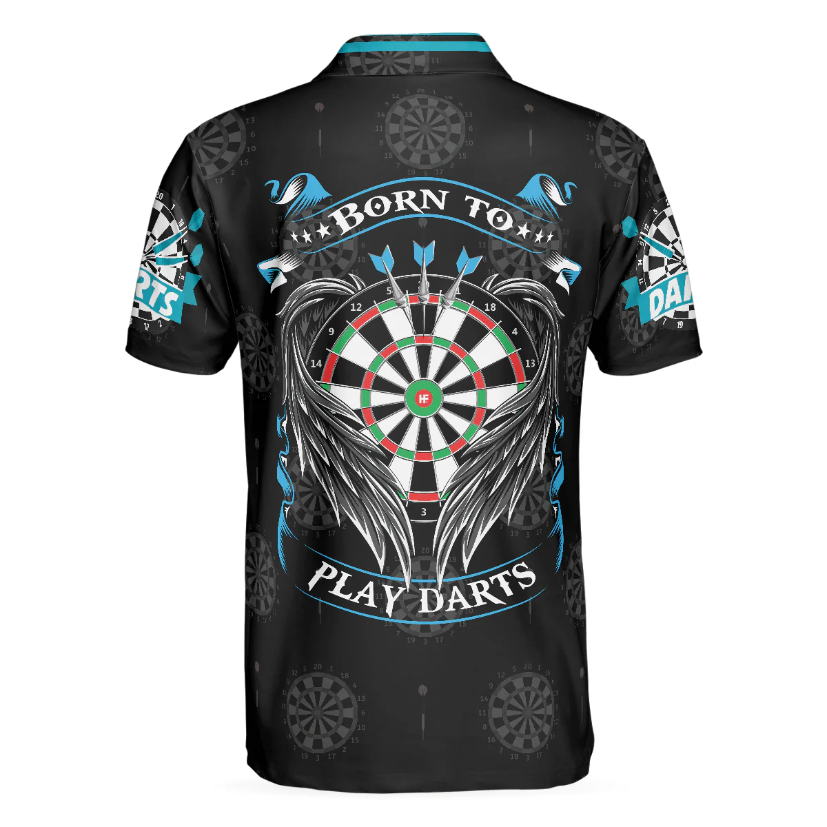 Men Polo Shirt - Born To Play Darts Shirt For Men Polo Shirt, Black Darts Shirt, Top Gift Idea For Male Darts Players - Best Polo Shirt For Men - Image 2