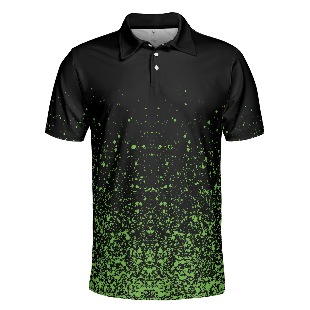 Men Polo Shirt - Green Speckles Polo Shirt All Over Print Men Polo Shirt, Unique Golf Shirt For Men - Image 3