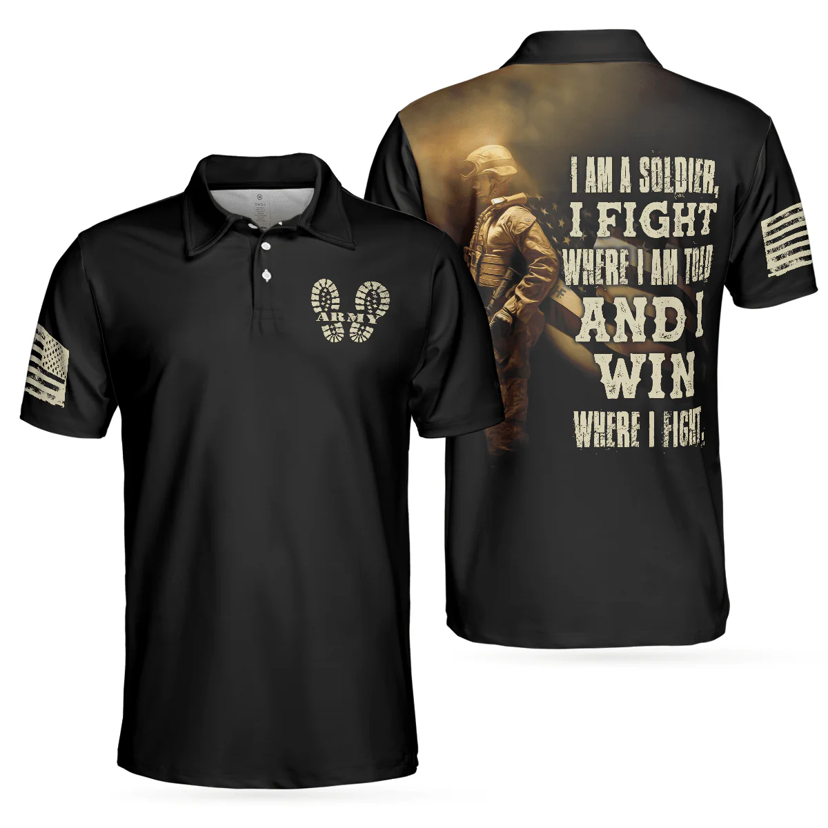 Men Polo Shirt - Soldier Men Polo Shirt, I Am A Soldier Polo Shirt, Black Veteran Sayings Polo Shirt, Thoughtful Gift Idea For Veteran Dad