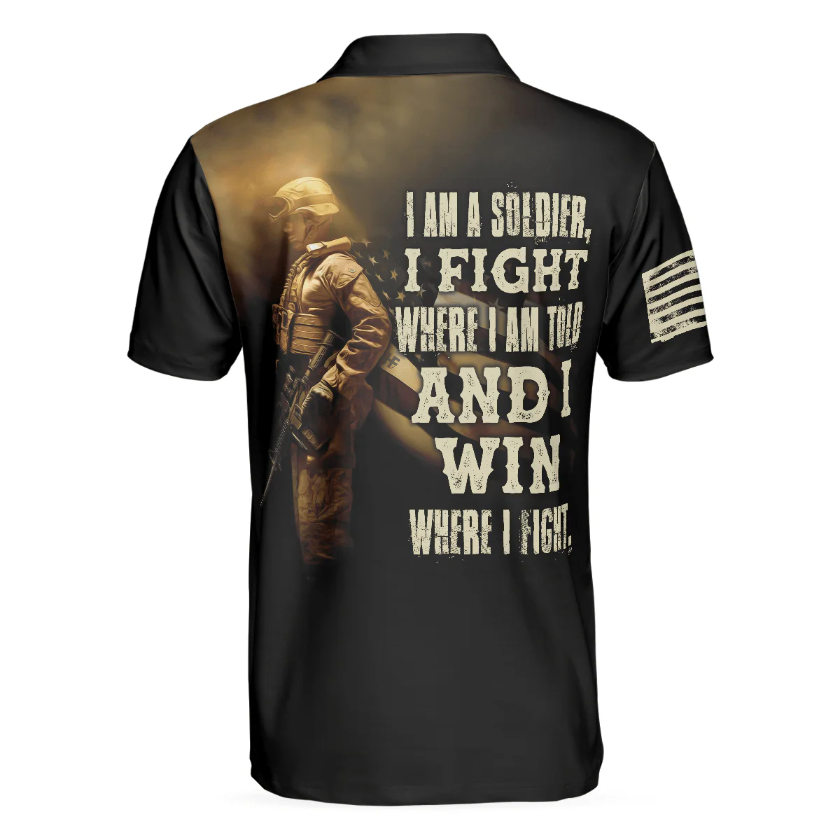 Men Polo Shirt - Soldier Men Polo Shirt, I Am A Soldier Polo Shirt, Black Veteran Sayings Polo Shirt, Thoughtful Gift Idea For Veteran Dad - Image 2