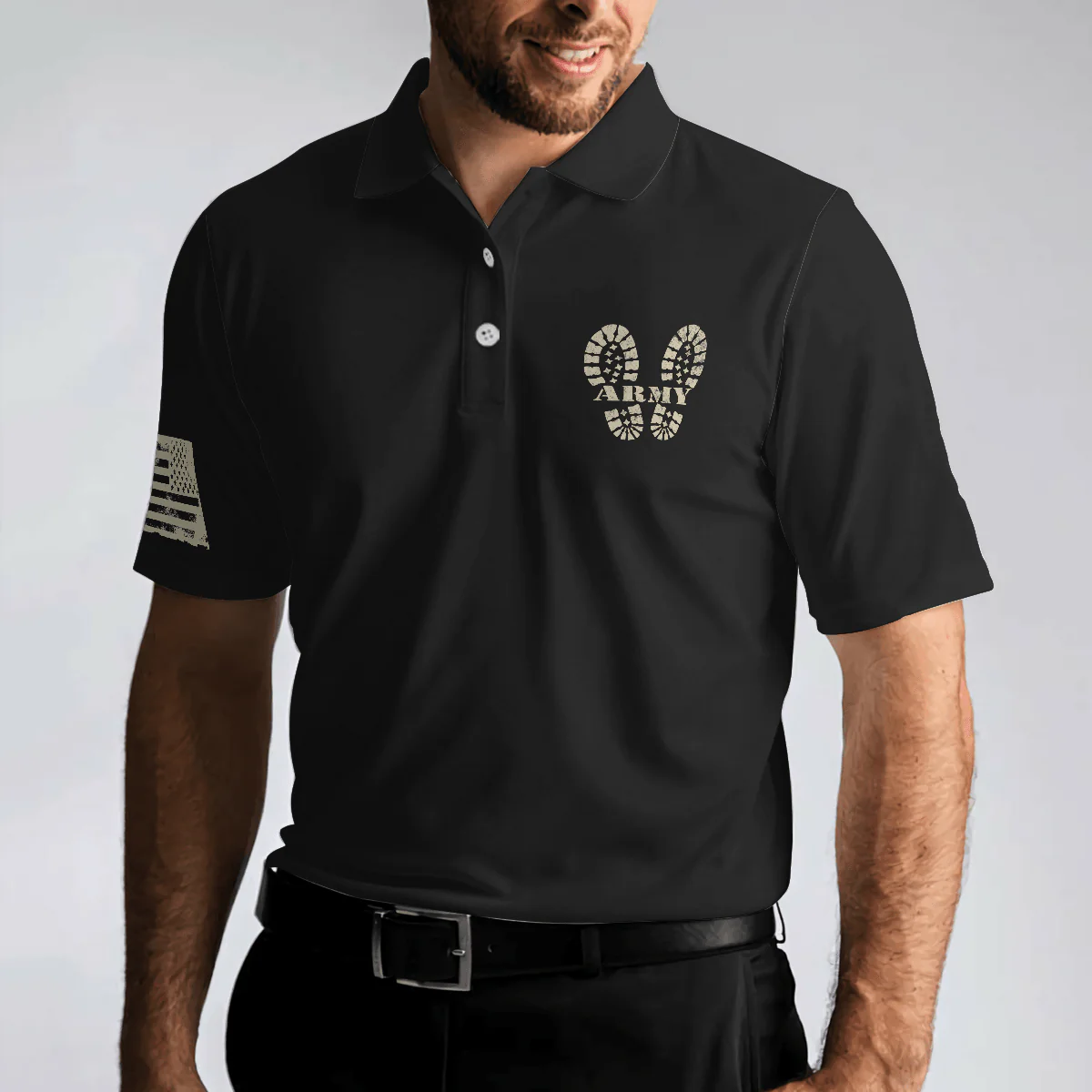 Men Polo Shirt - Soldier Men Polo Shirt, I Am A Soldier Polo Shirt, Black Veteran Sayings Polo Shirt, Thoughtful Gift Idea For Veteran Dad - Image 5