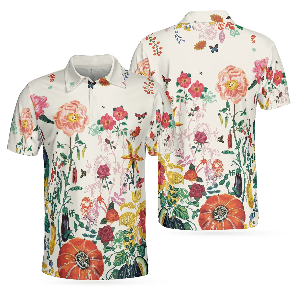 Men Polo Shirt - Tropical Floral Summer Polo Shirt, Floral Print Tropical Polo Shirt For Summer, Best Summer Vibe Shirt - Perfect Gift For Men