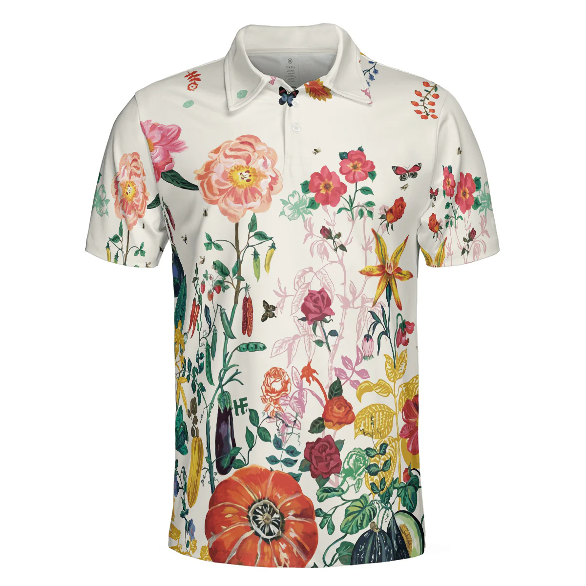 Men Polo Shirt - Tropical Floral Summer Polo Shirt, Floral Print Tropical Polo Shirt For Summer, Best Summer Vibe Shirt - Perfect Gift For Men - Image 3