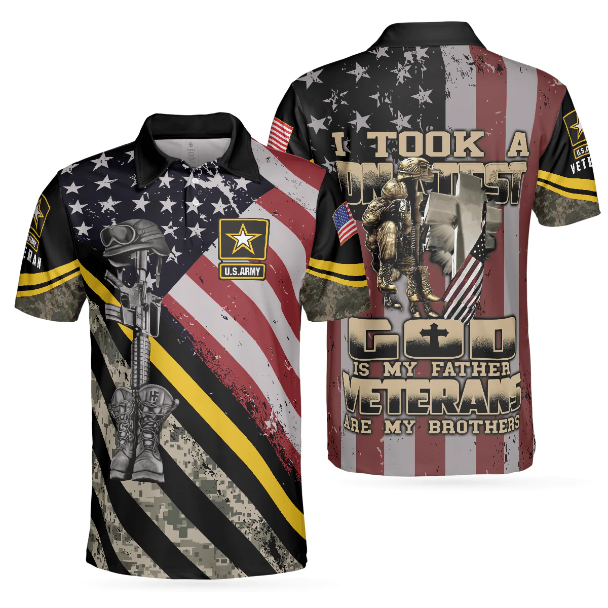 Men Polo Shirt - US Army Veteran DNA Polo Shirt, American Flag Veteran Polo Shirt For Adults, Best Gift Idea For Veterans - Perfect Gift For Men
