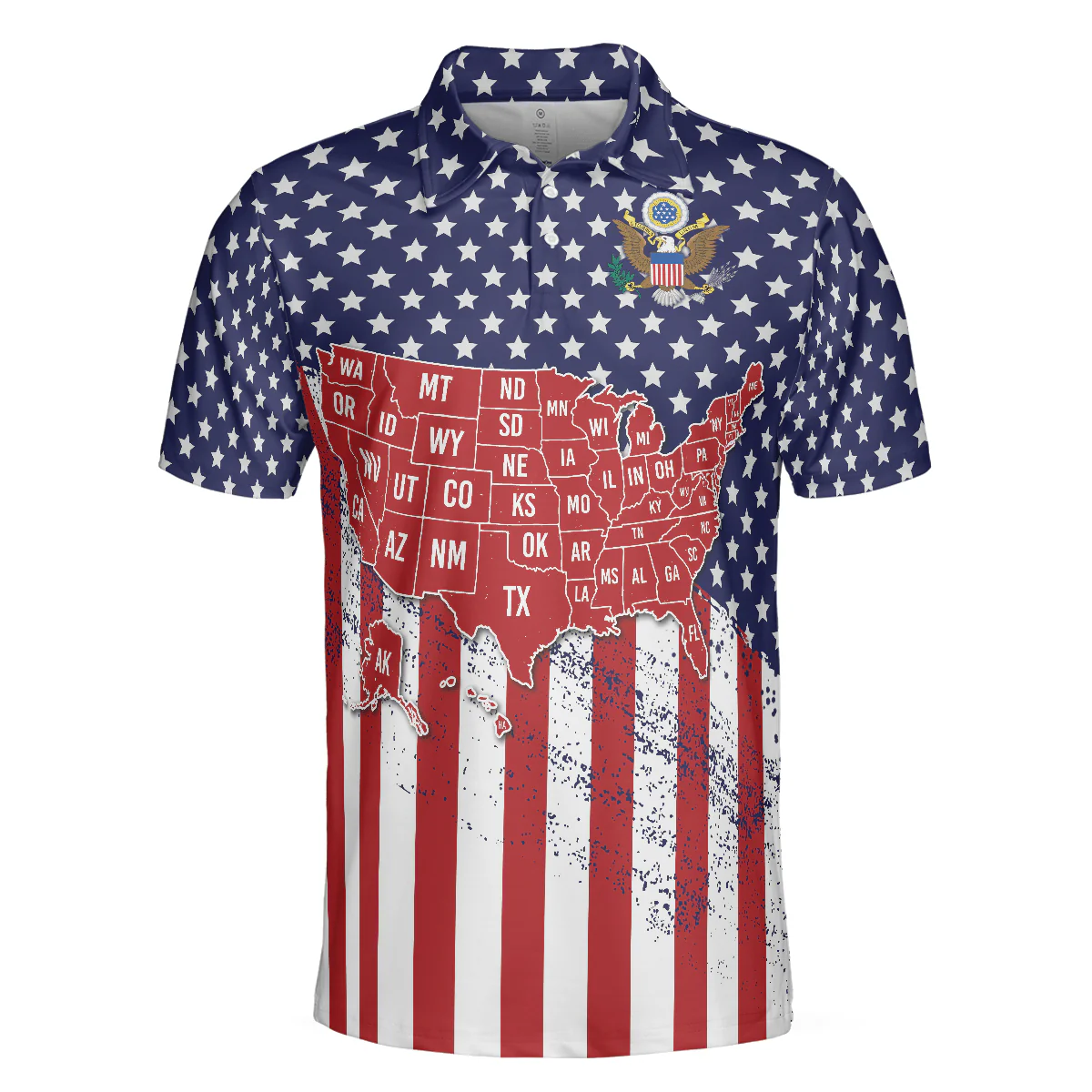 Men Polo Shirt - USA Map And Flag Polo Shirt For Golf, American Flag Polo Shirt - Perfect Gift For Men - Image 3