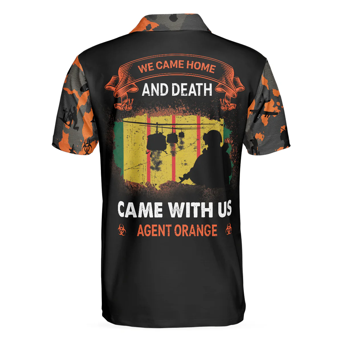 Men Polo Shirt - We Came Home And Death Came With Us Agent Orange Polo shirt, Thoughtful Gift Idea For Retired Veterans - Perfect Gift For Men, Veterans - Image 2