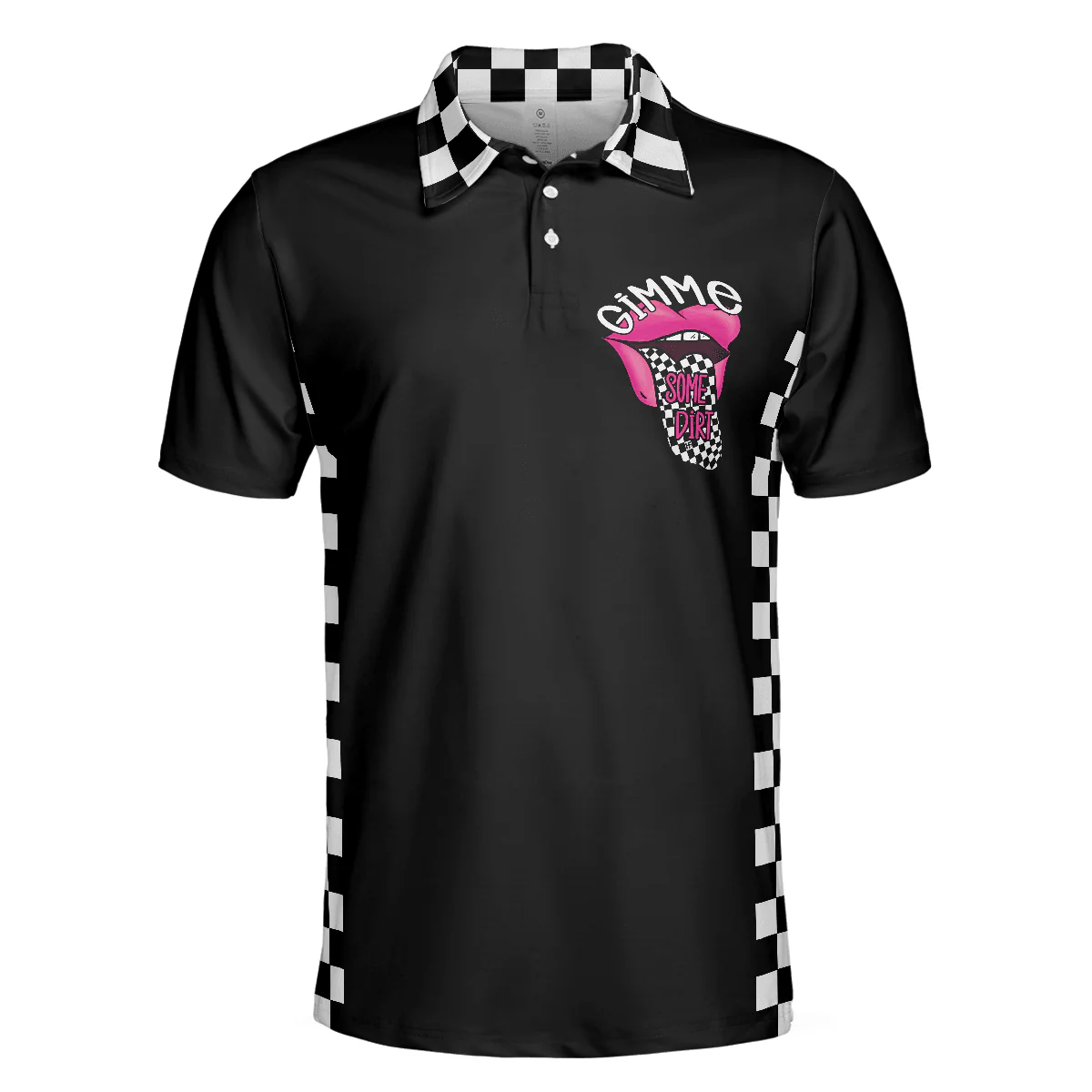 Men Racing Polo Shirt - She Wants The D Dirt Track Racing Polo Shirt, Lips Girl Men Polo Shirt - Perfect Gift For Men - Image 3