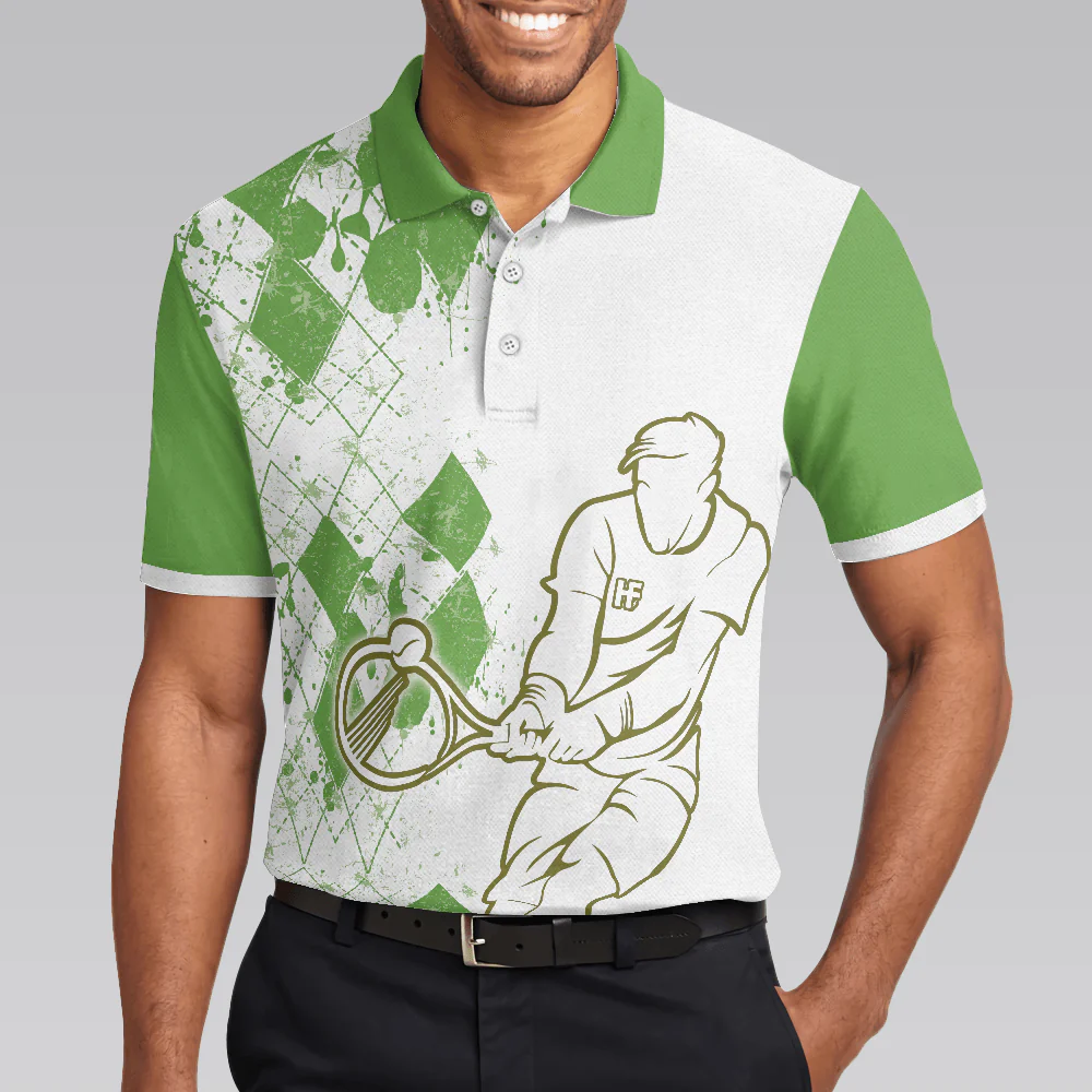 Men Tennis Polo Shirt, Tennis Now Beer Later Polo Shirt, White And Green Tennis Shirt For Men - Perfect Gift For Men, Tennis Players - Image 4
