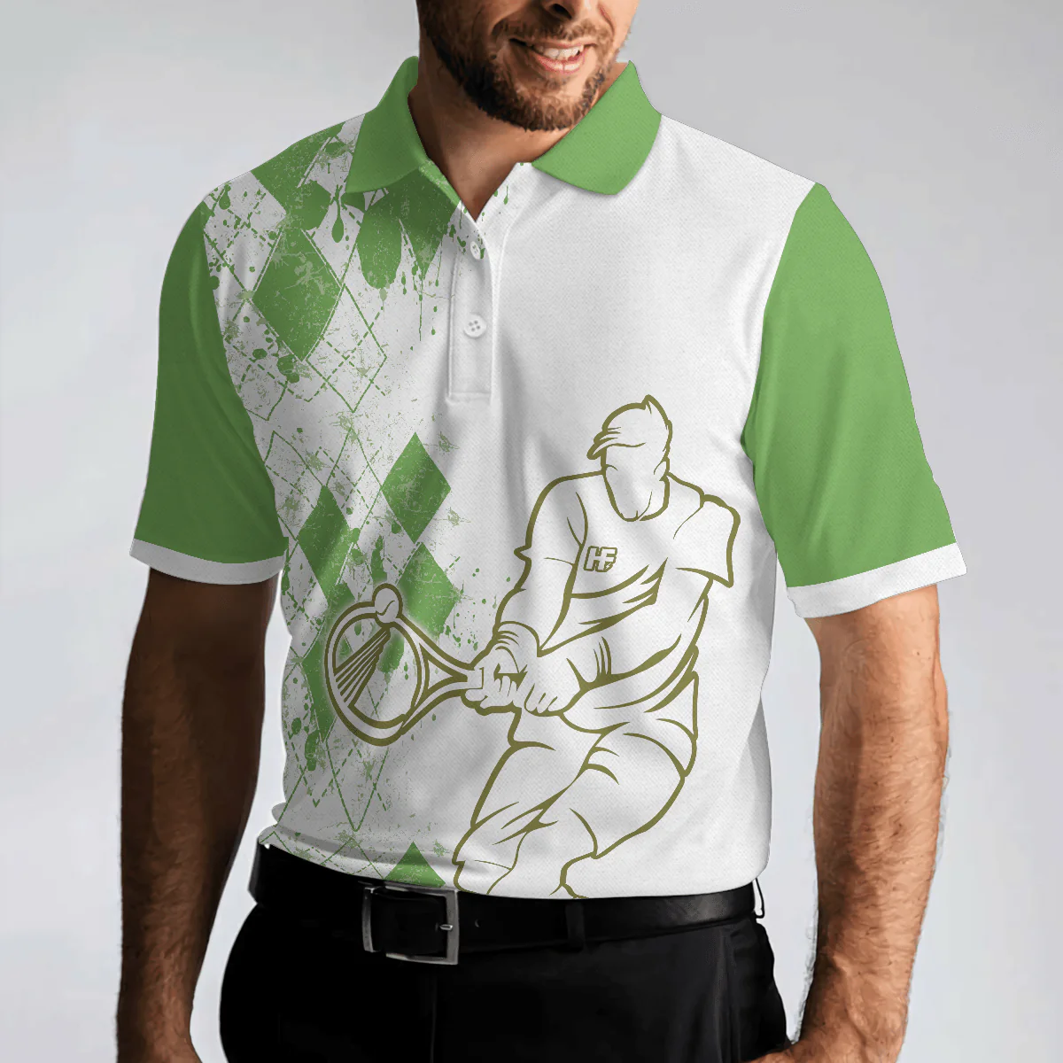 Men Tennis Polo Shirt, Tennis Now Beer Later Polo Shirt, White And Green Tennis Shirt For Men - Perfect Gift For Men, Tennis Players - Image 5