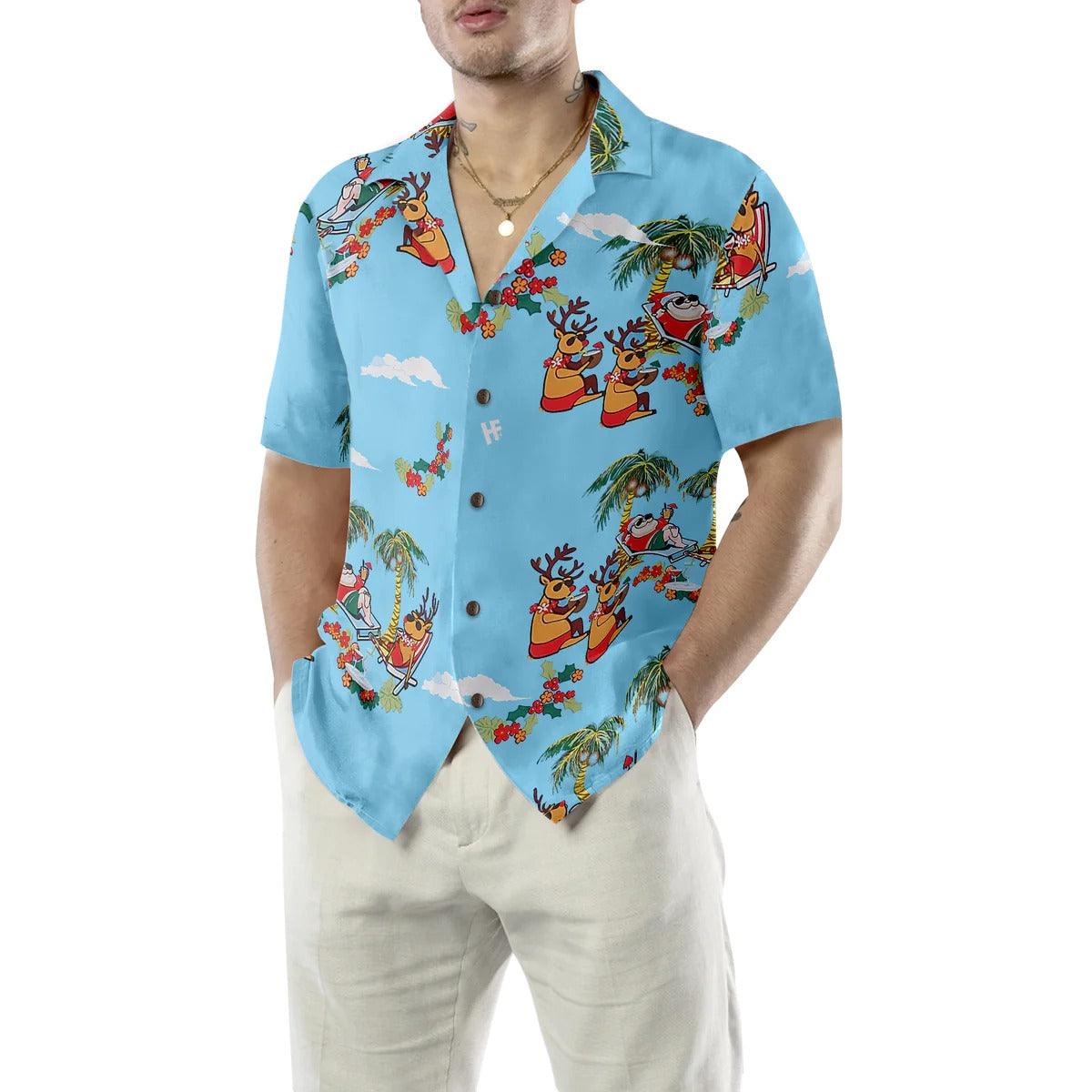 Merry Christmas Hawaiian Shirt, Santa Claus And Reindeer Hawaiian Shirt - Perfect Gift For Lover, Friend, Family - Image 5