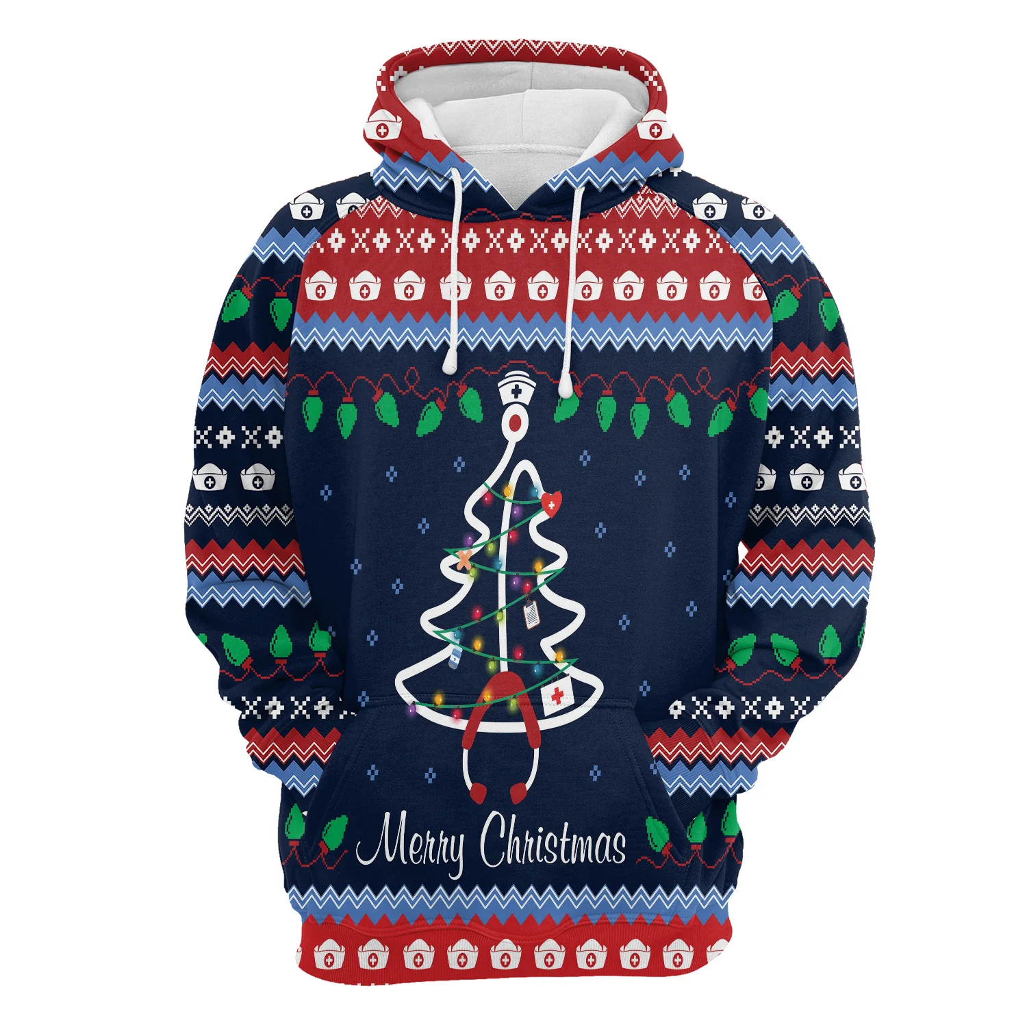 Merry Christmas Nurse Pullover Premium Hoodie, Perfect Outfit For Men And Women On Christmas New Year Autumn Winter