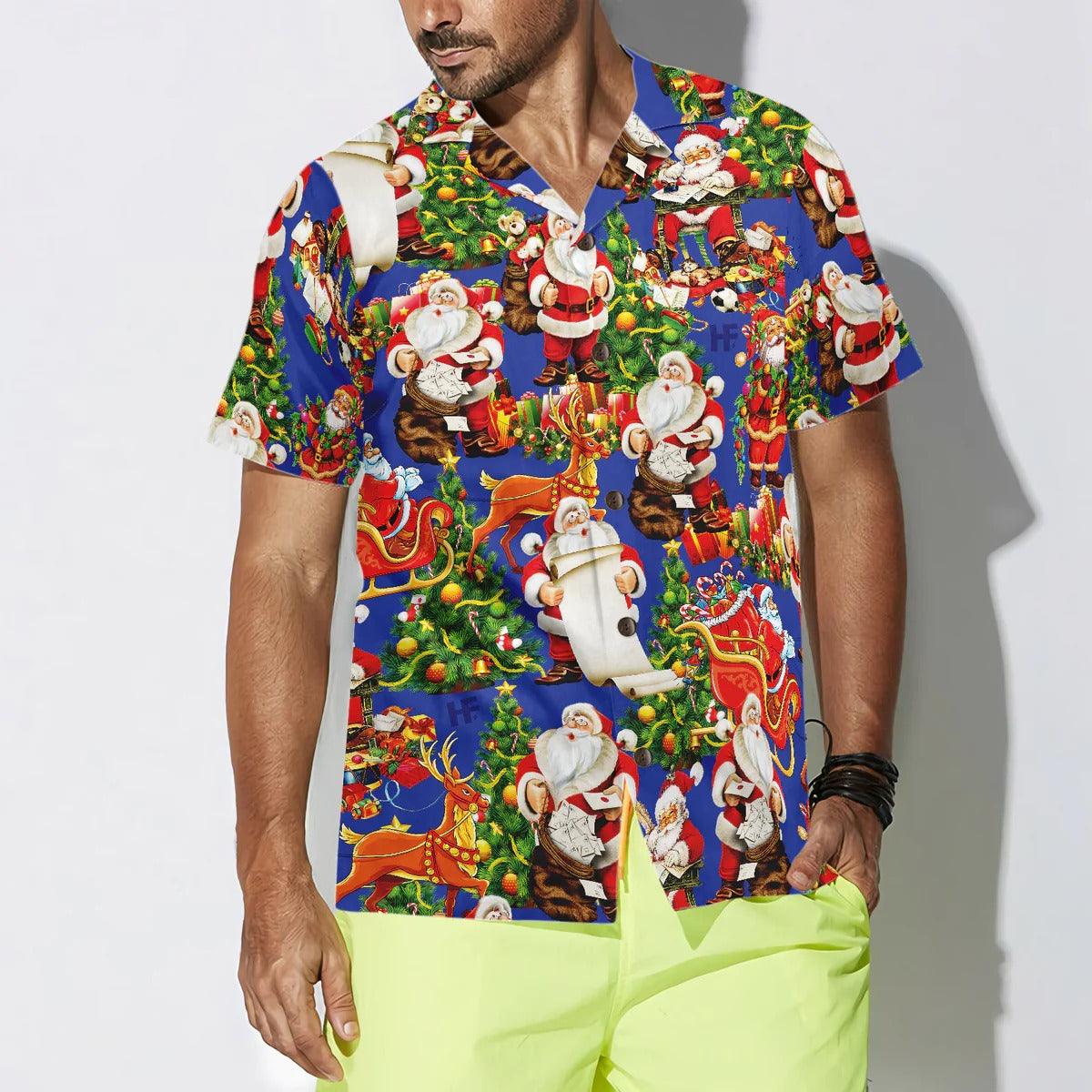 Merry Christmas Santa Claus And Sleigh Hawaiian Shirt - Perfect Gift For Christmas, Lover, Friend, Family - Image 3