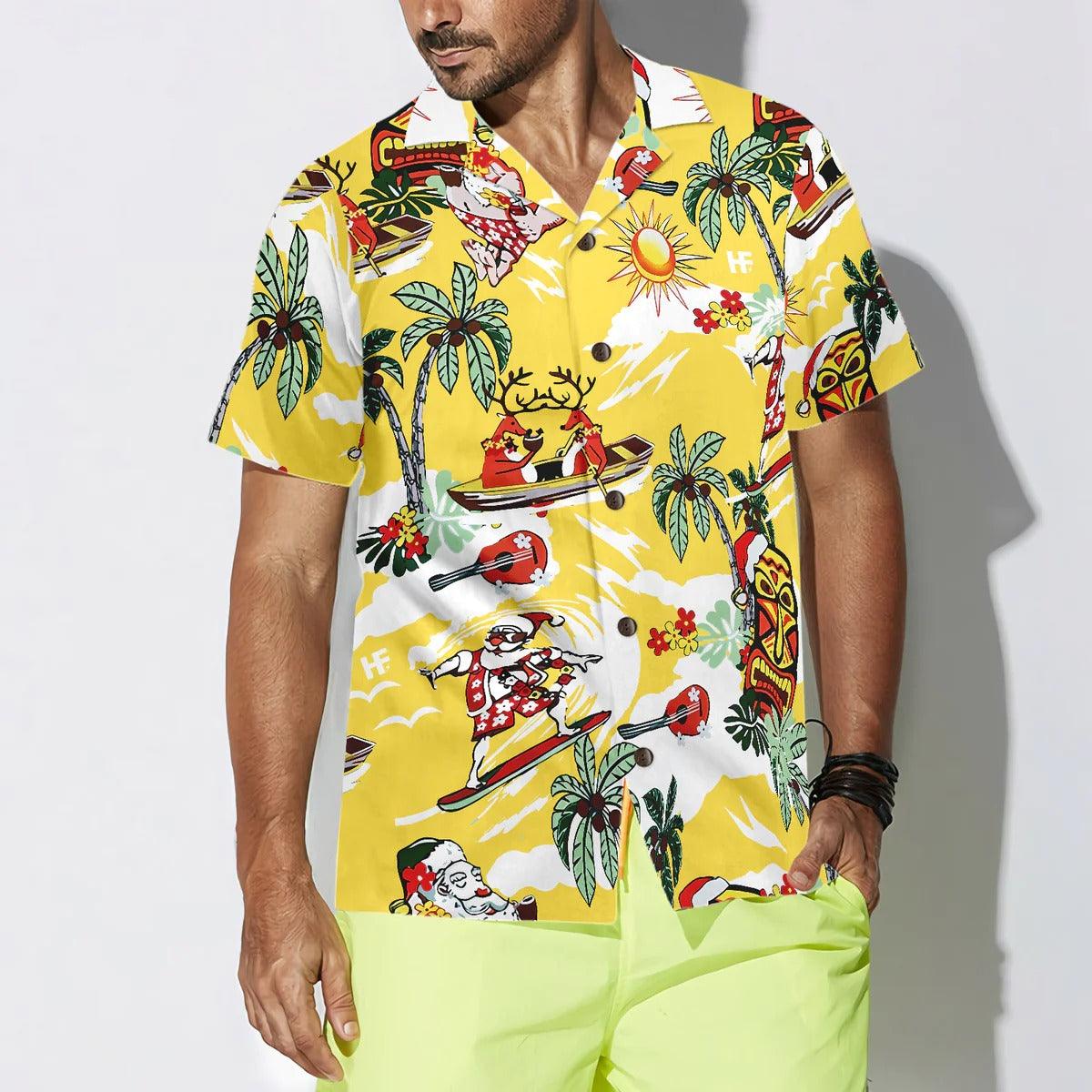 Merry Christmas Santa Claus Hawaiian Shirt, Santa Claus Surfing Hawaiian Shirt - Perfect Gift For Lover, Friend, Family - Image 2