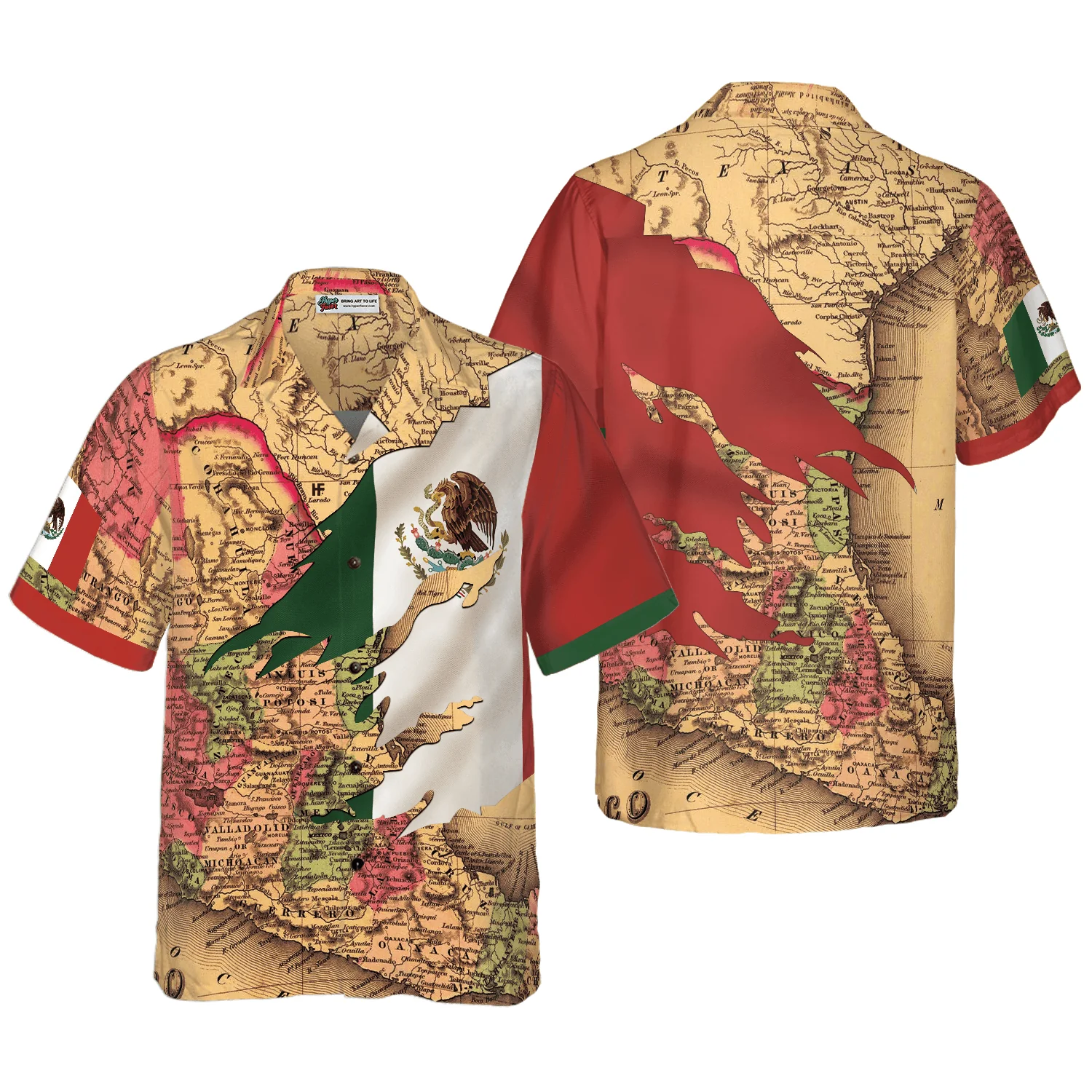 Mexico Map Flag Proud Hawaiian Shirt, Colorful Summer Aloha Shirts For Men Women, Perfect Gift For Husband, Wife, Friend, Family