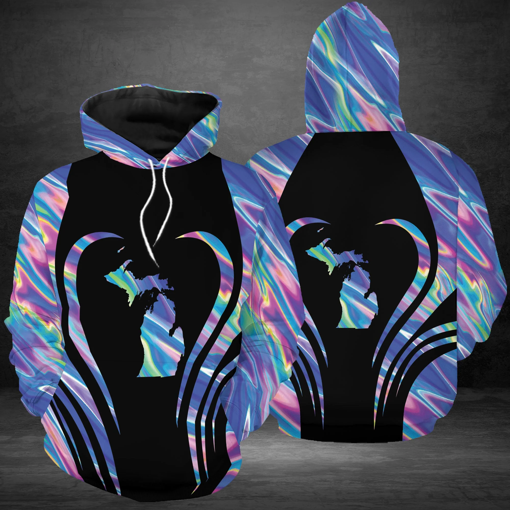 Michigan Love Rainbow Pullover Premium Hoodie, Perfect Outfit For Men And Women On Christmas New Year Autumn Winter - Image 2