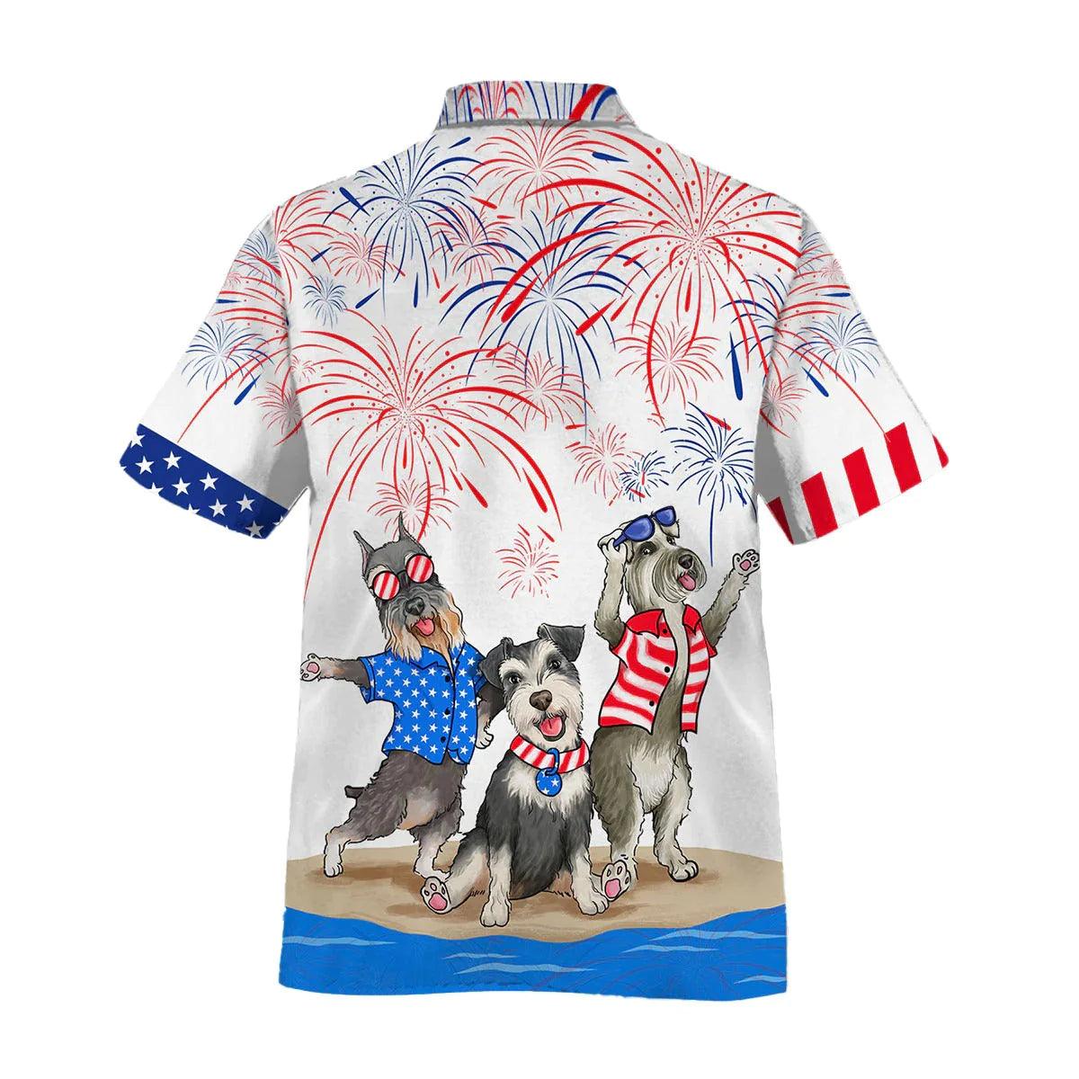 Miniature Schnauzer Aloha Hawaiian Shirts For Summer, Independence Day Is Coming USA Flag Hawaiian Shirt For Men Women, 4th July Gift For Dog Lovers - Image 2