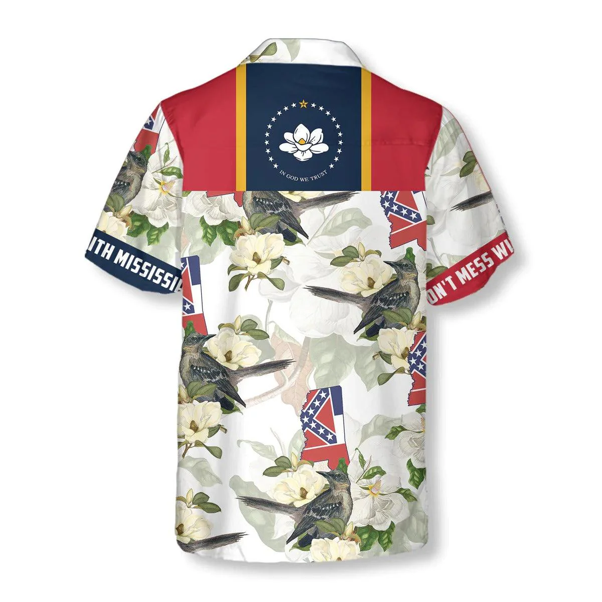 Mississippi Hawaiian Shirt, Mississippi Mockingbird And Magnolia Hawaiian Shirt, Magnolia Aloha Shirt - Perfect Gift For Husband, Wife, Friend, Family - Image 3