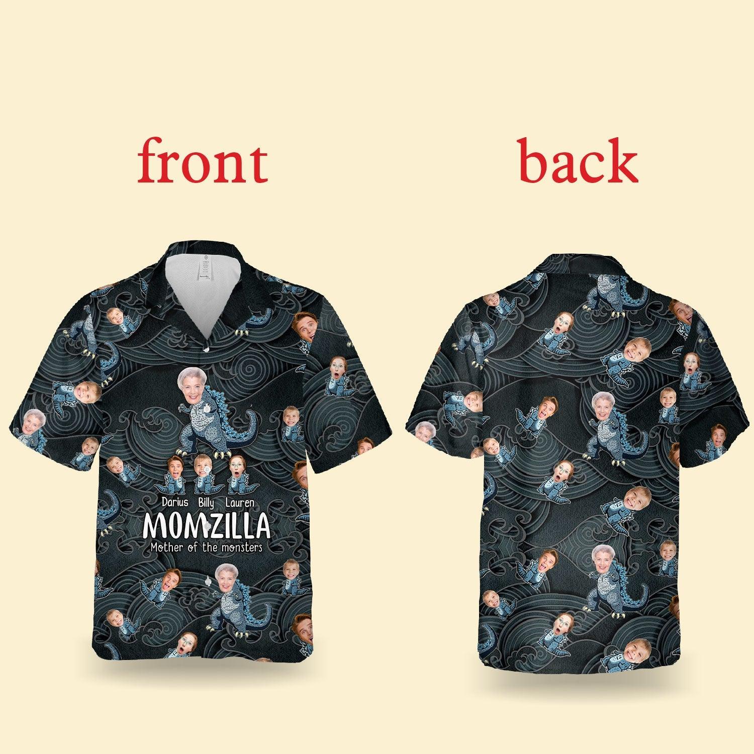Momzilla Hawaiian Shirt, Mom Photo Insert Aloha Shirt, Mother's Day Gifts Personalized - Perfect Gift For Mother, Nana, Grandma, Family