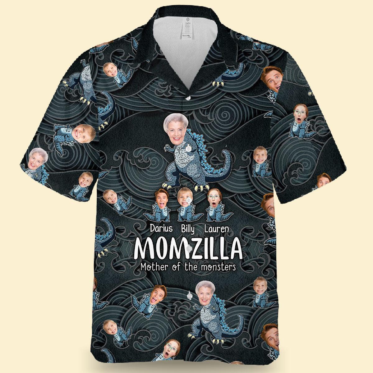 Momzilla Hawaiian Shirt, Mom Photo Insert Aloha Shirt, Mother's Day Gifts Personalized - Perfect Gift For Mother, Nana, Grandma, Family - Image 2