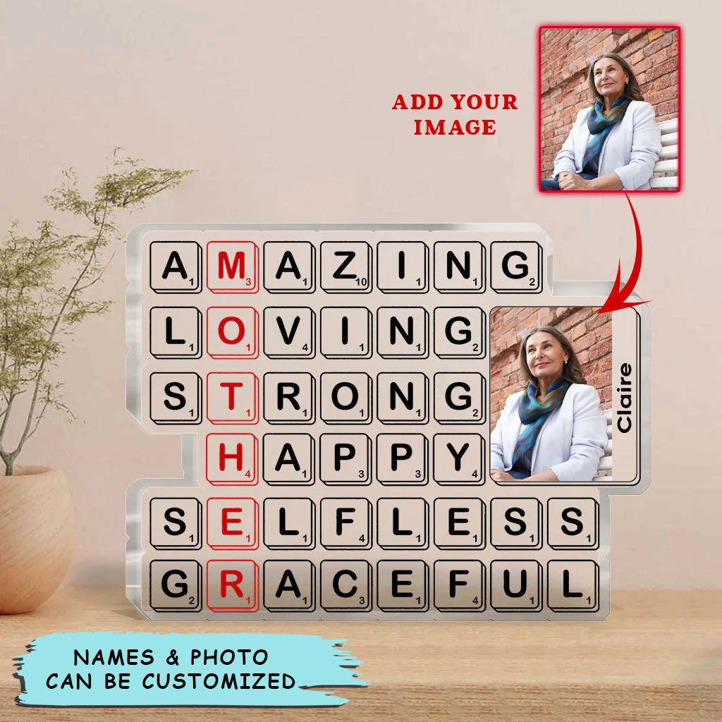 Mother Custom Shaped Acrylic Plaque - Personalized Mother Mom Scrabble Tile Custom Shaped Acrylic Plaque - Perfect Gift For Mother's Day, Mother