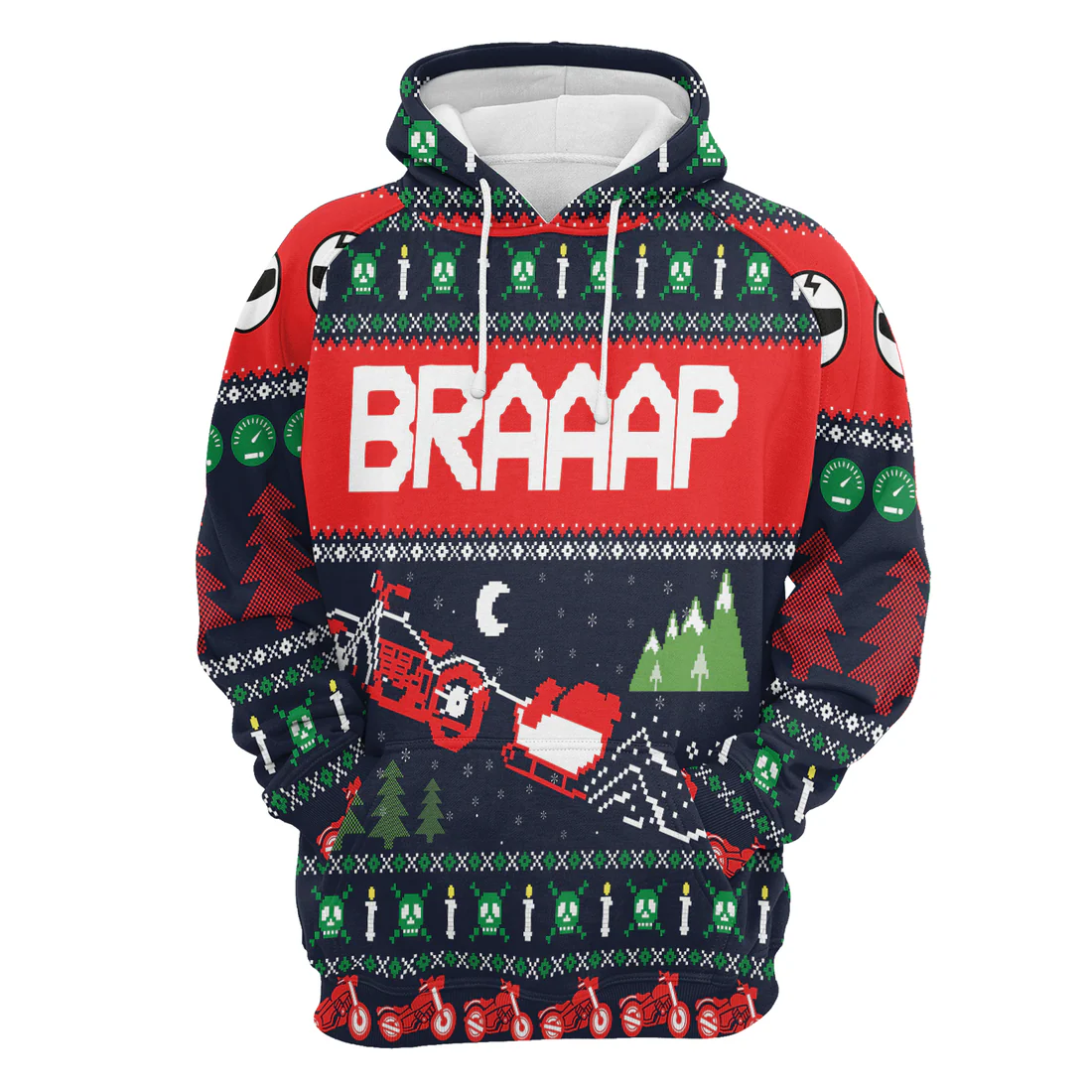 Motorbike Premium Christmas Hoodie, Motorbike Braaap Unisex Hoodie For Men & Women - Perfect Gift For Christmas, Biker - Image 4