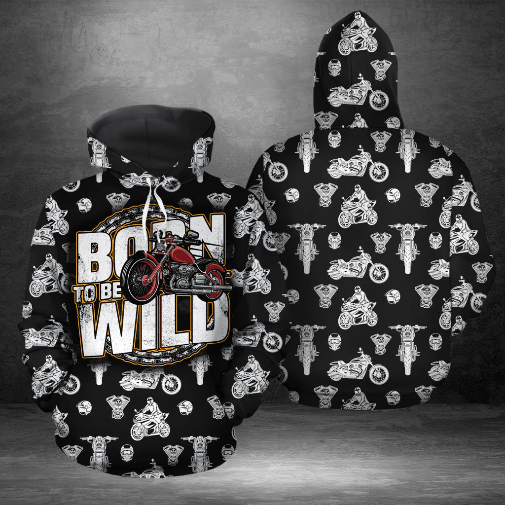 Motorcycle Pullover Halloween Premium Hoodie Born to be wild motorcycle, Perfect Outfit For Men And Women On Christmas New Year Autumn Winter - Image 3