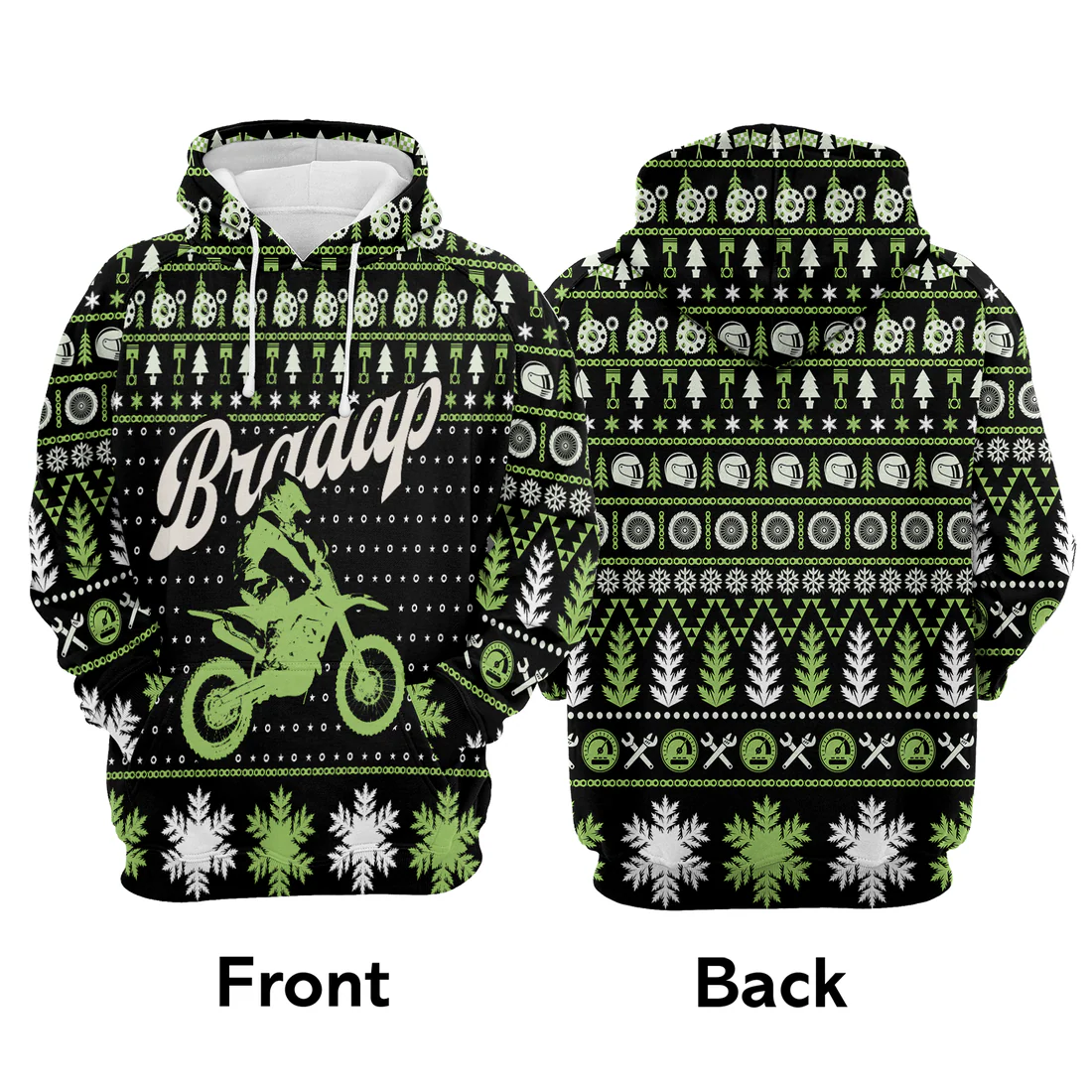 Motorcycle Racing Premium Christmas Hoodie, Braaap Moto Unisex Hoodie For Men & Women - Perfect Gift For Christmas, Racing Lover - Image 3