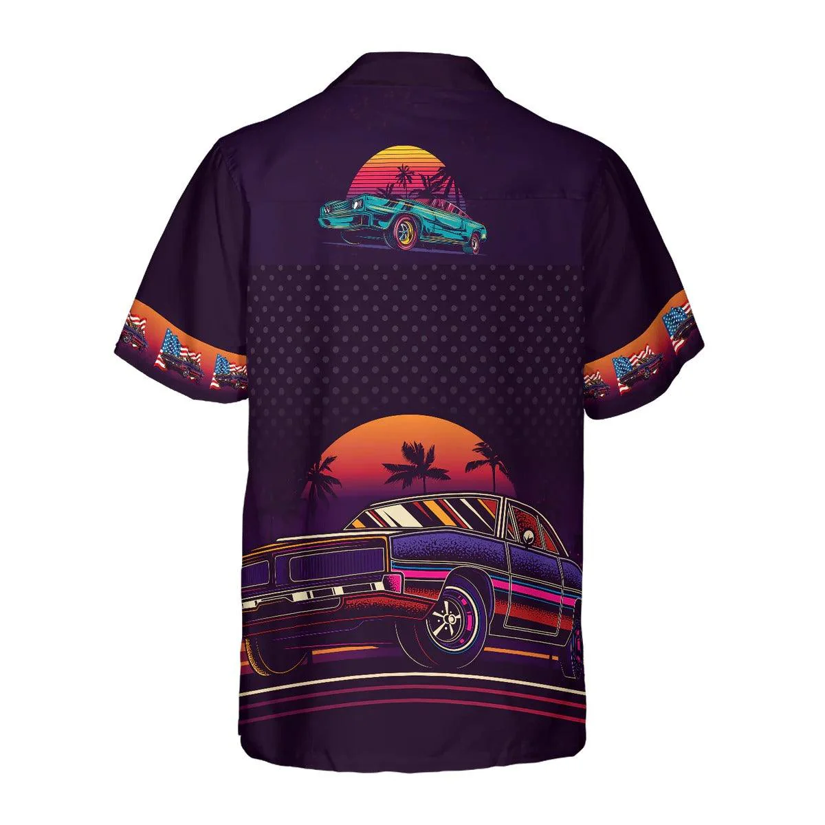 Muscle Car Vintage Hawaiian Shirt, Vintage Neon Muscle Car Hawaiian Shirt, Summer Aloha Shirt - Perfect Gift For Men, Women, Husband, Friend, Family - Image 3