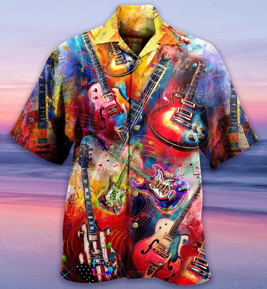 Music Hawaiian Shirt, Music Guitar Hawaiian Shirt, Music Mix Color Love Life Very Much Aloha Shirt For Men And Women - Perfect Gift For Music Lovers - Image 2