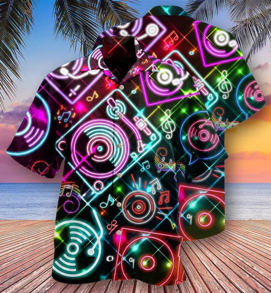 Music Hawaiian Shirt, Music Melody Hawaiian Shirt, Music Record Player In Memory Aloha Shirt For Men And Women - Perfect Gift For Music Lovers