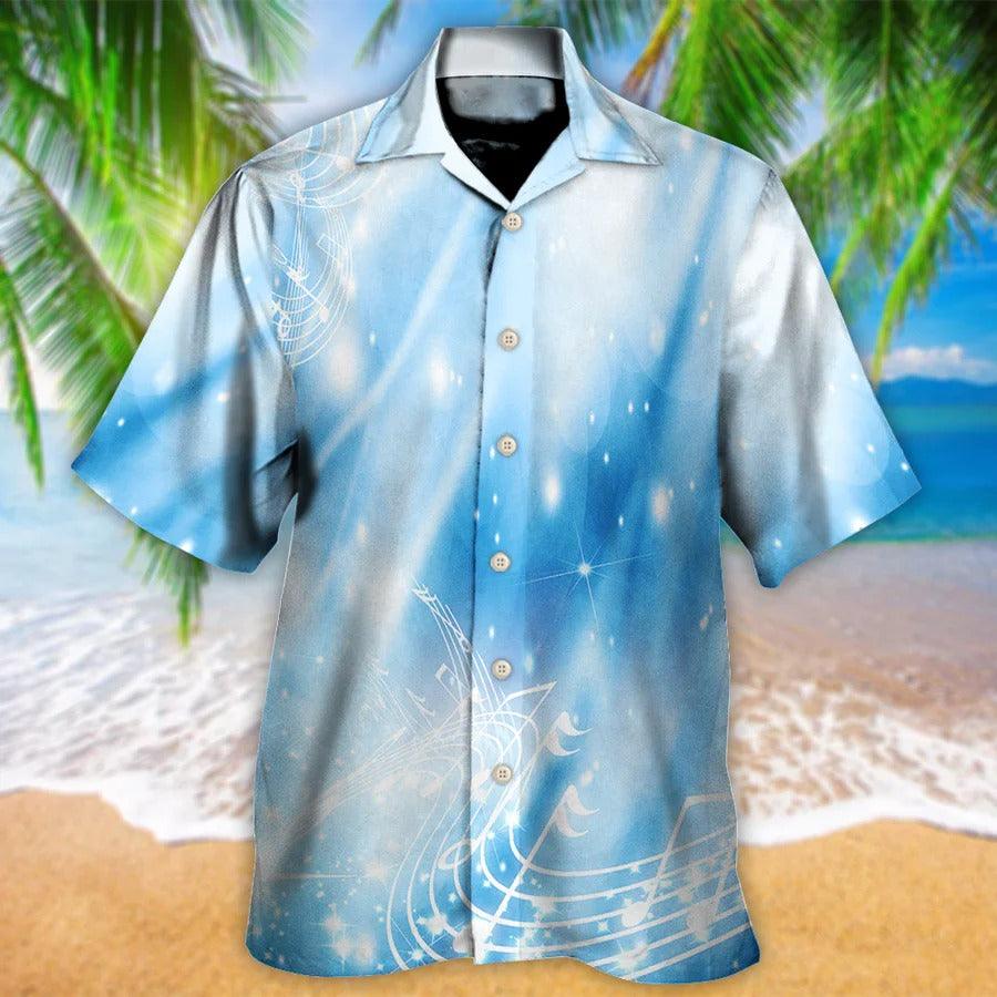 Music Hawaiian Shirt, Music Melody Hawaiian Shirt, Musical Notes on A Dark Blue Aloha Shirt For Men And Women - Perfect Gift For Music Lovers - Image 2
