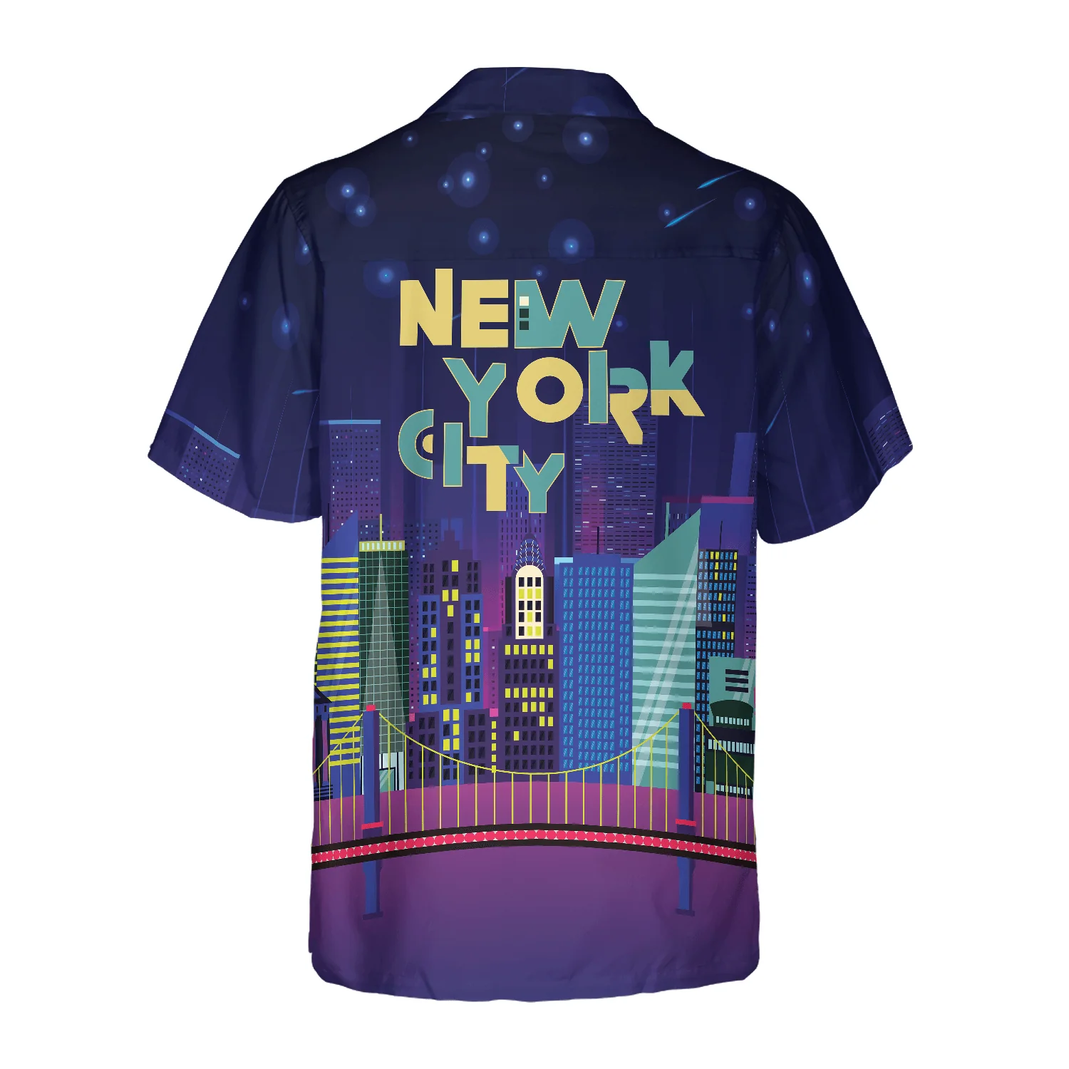 New York City By Night Hawaiian Shirt, Colorful Summer Aloha Shirts For Men Women, Perfect Gift For Husband, Wife, Friend, Family - Image 2
