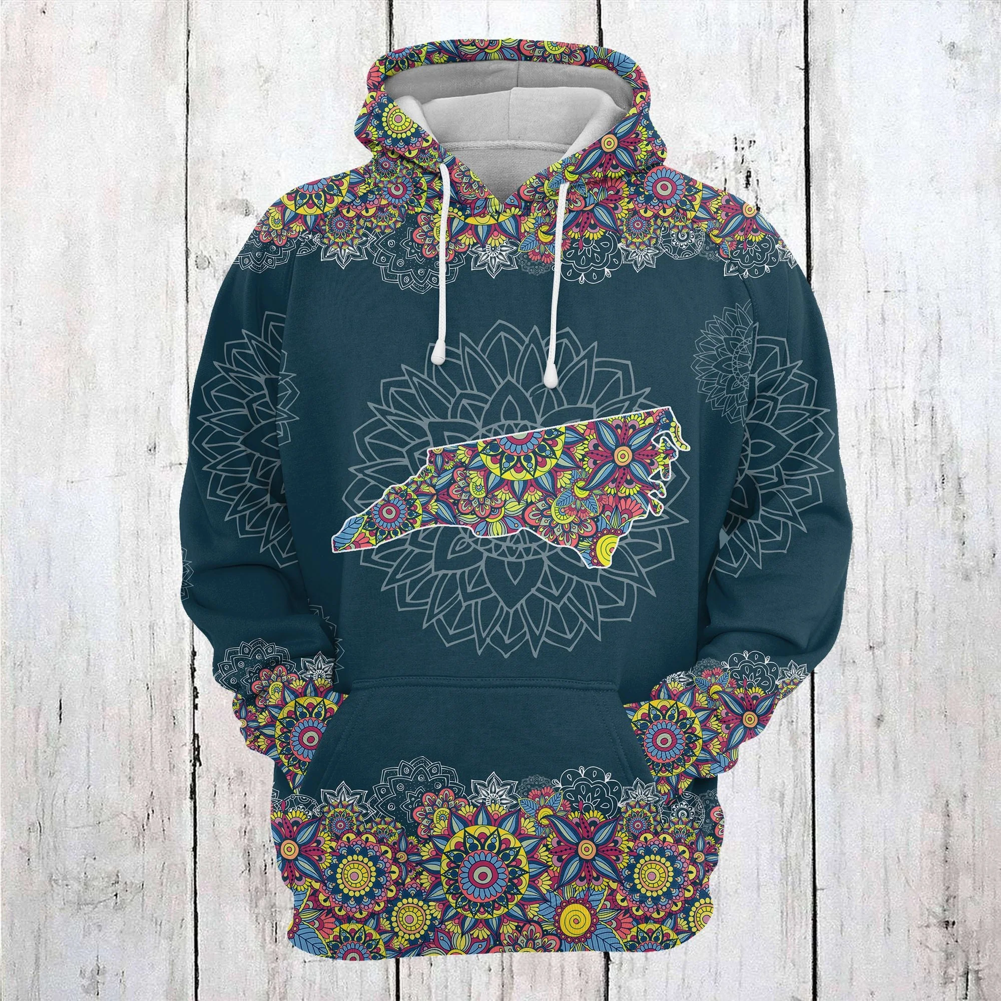 North Carolina Mandala Awesome Pullover Premium Hoodie, Perfect Outfit For Men And Women On Christmas New Year Autumn Winter - Image 2
