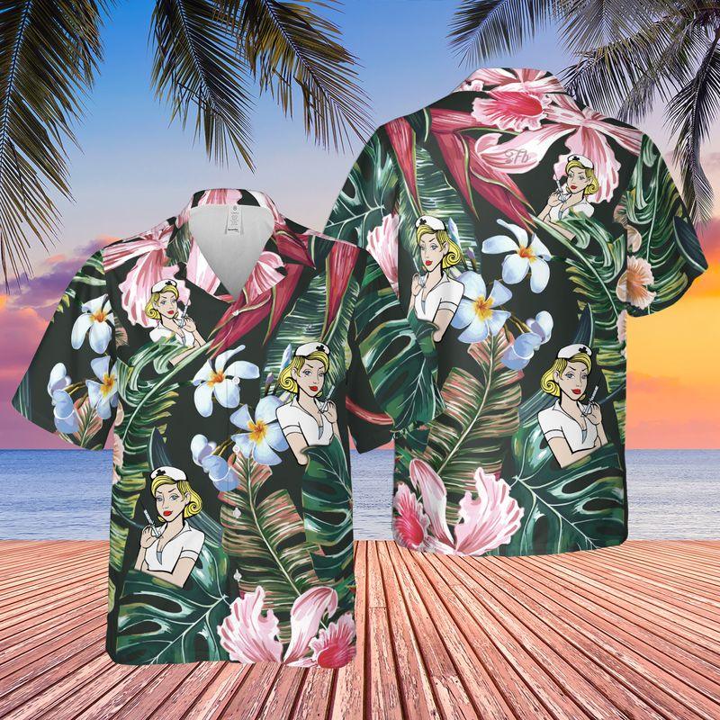 Nurse Aloha Hawaiian Shirts For Summer, Tropical Hawaiian Clothing Men Women For Nurse Beach, Gift For Nurse, Friend, Family, Nurse Lovers - Image 4