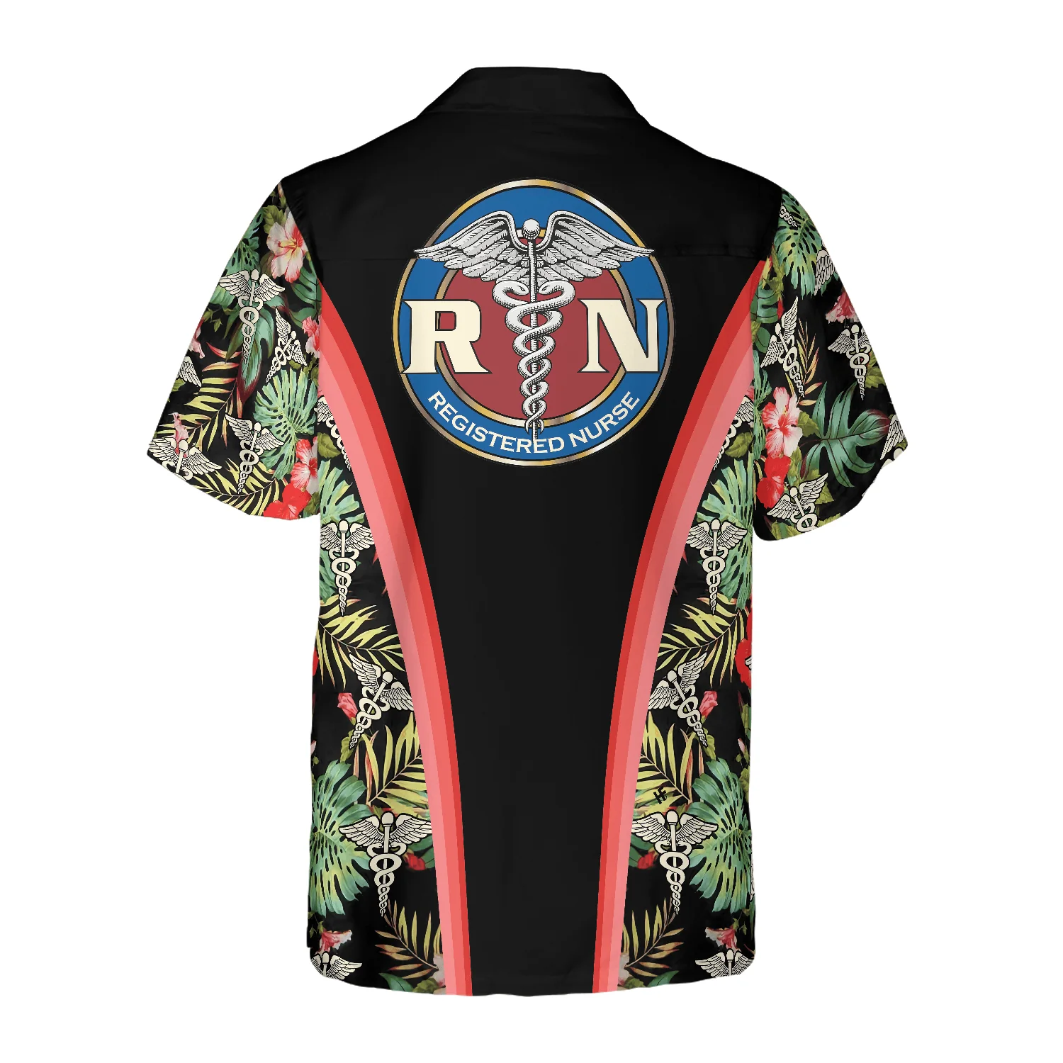 Nurse Custom Name Hawaiian Shirt, Personalized Nurse Tropical Floral Aloha Shirt For Men - Perfect Gift For Nurse, Friend, Family - Image 2